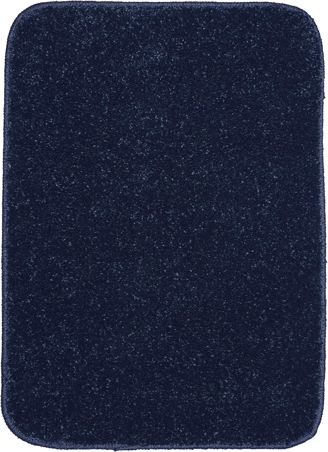 17"x24" Gramercy Washable Bath Rug Navy - Garland Rug: Non-Slip, Tufted, Quick-Dry Bath Mat