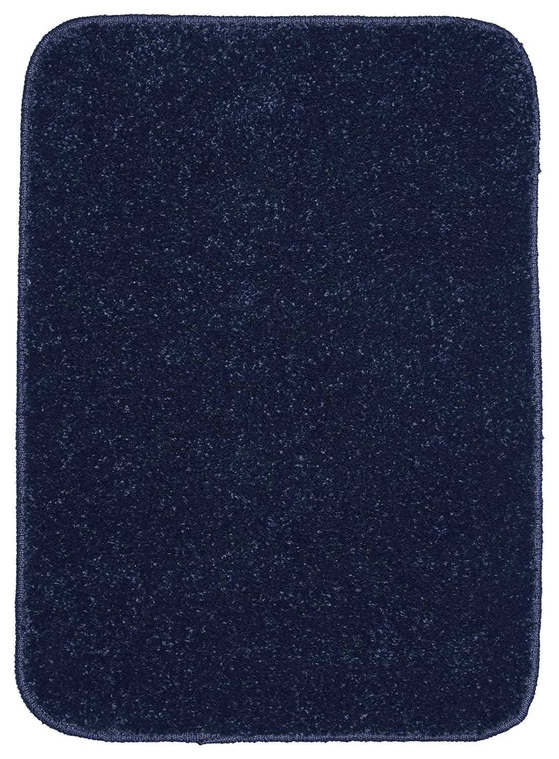 17"x24" Gramercy Washable Bath Rug Navy - Garland Rug: Non-Slip, Tufted, Quick-Dry Bath Mat