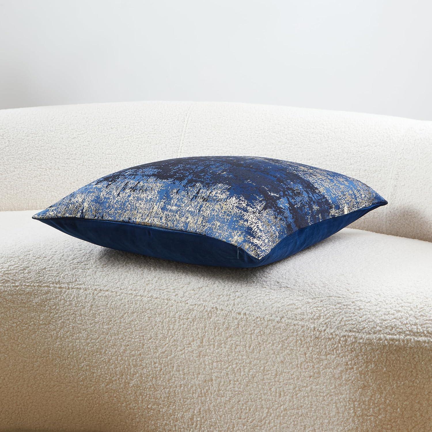 THE-TINOART Glam Jacquard & Velvet Throw Square Accent Pillow Cover 20"x20" 1Piece