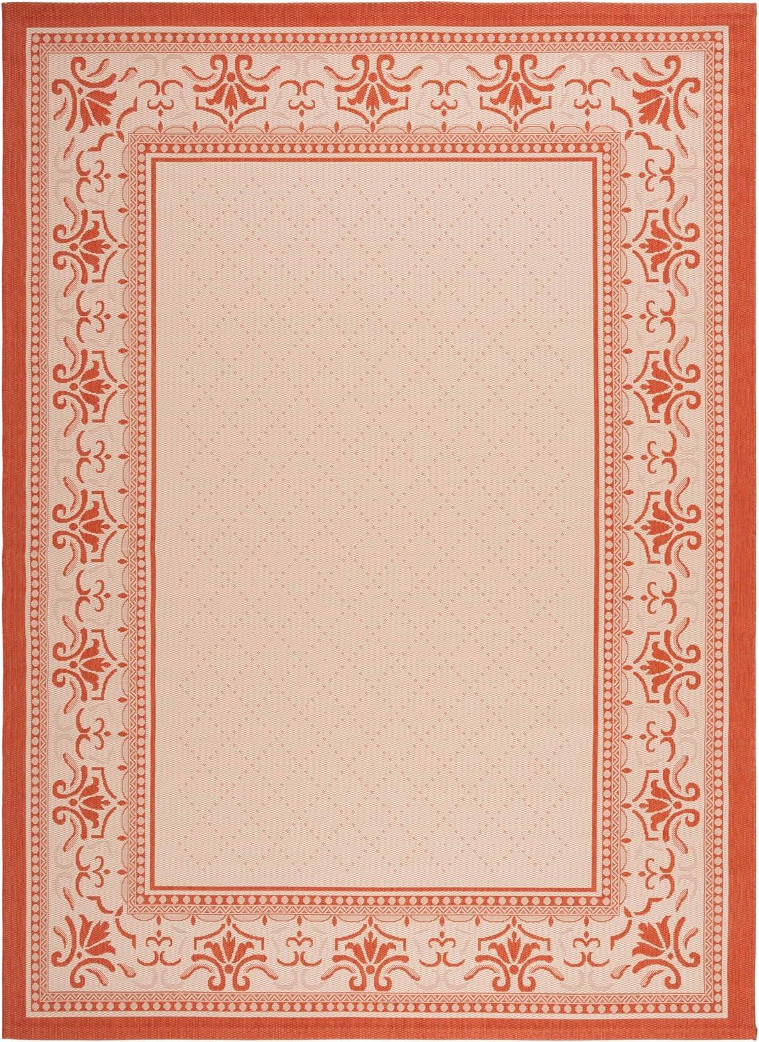 Courtyard CY0901 Power Loomed Indoor and Outdoor Area Rug - Natural/Terra - 9'x12' - Safavieh