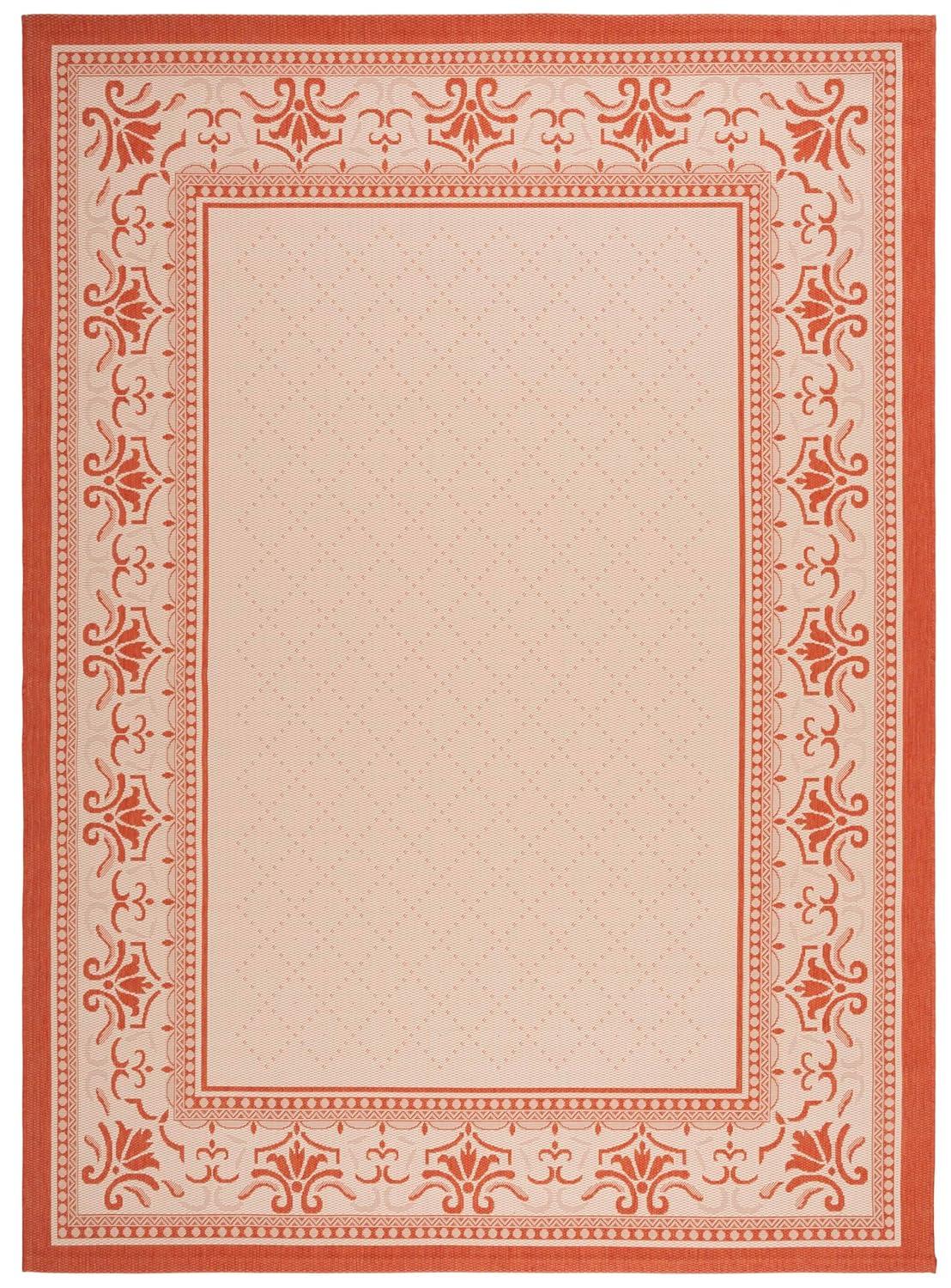 Courtyard CY0901 Power Loomed Indoor and Outdoor Area Rug - Natural/Terra - 9'x12' - Safavieh