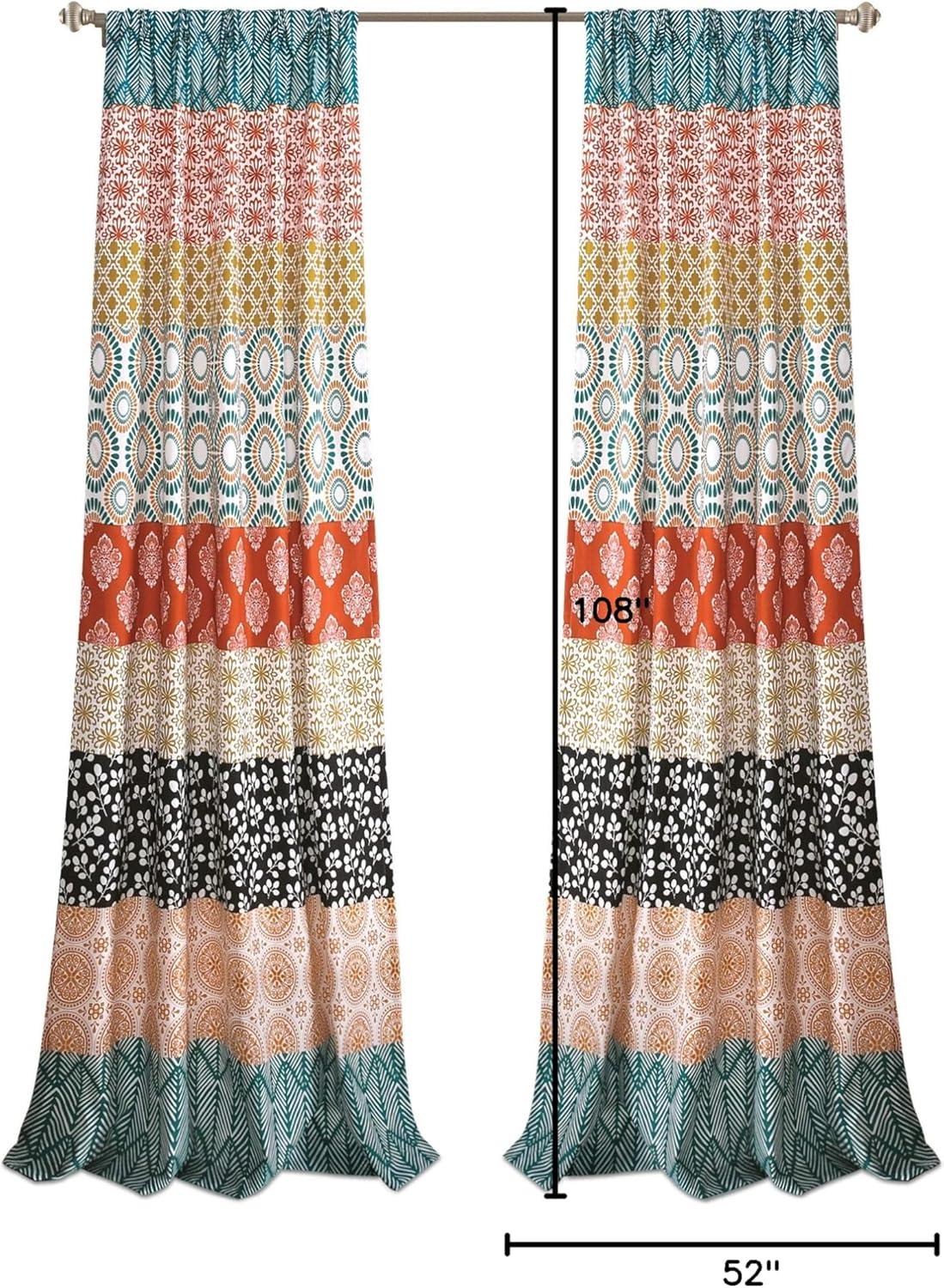 Lush Decor Bohemian Stripe Window Curtain Panels Set