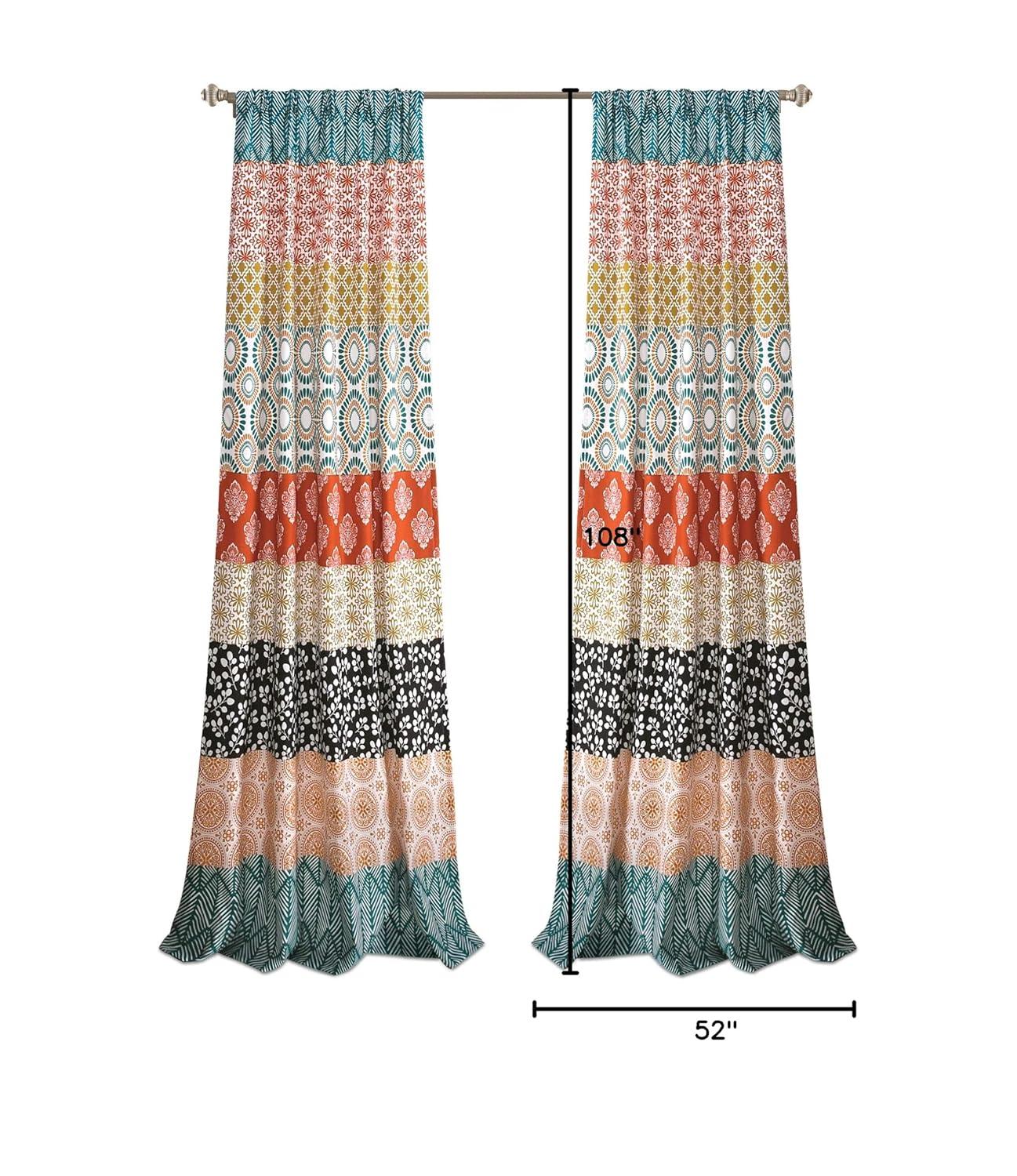 Lush Decor Bohemian Stripe Window Curtain Panels Set