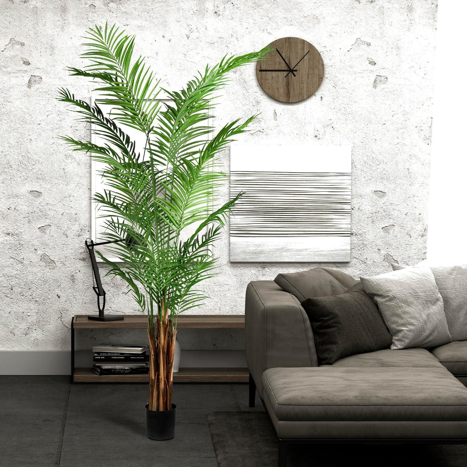 8' Green Artificial Potted Areca Palm Tree