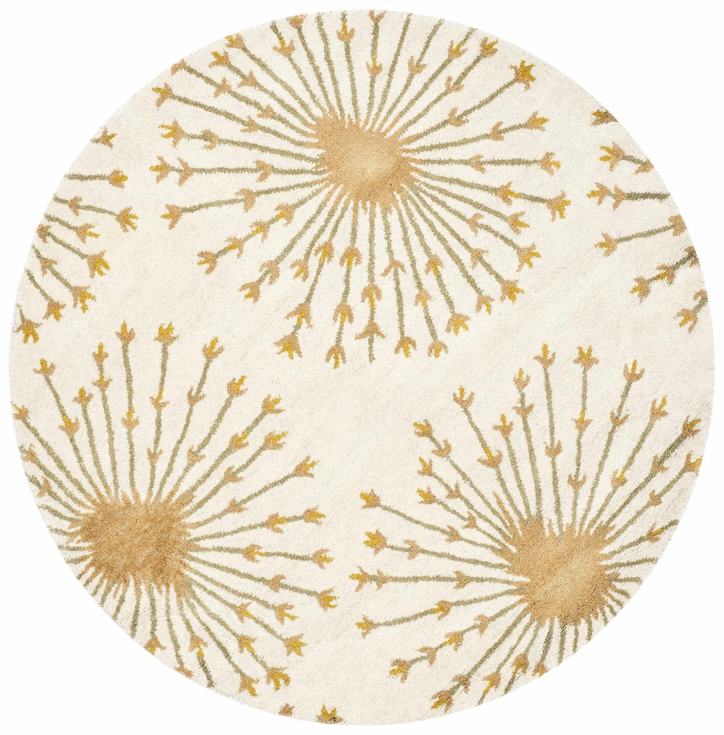 Bella BEL123 Hand Tufted Area Rug - Beige/Gold - 5' Round - Safavieh.