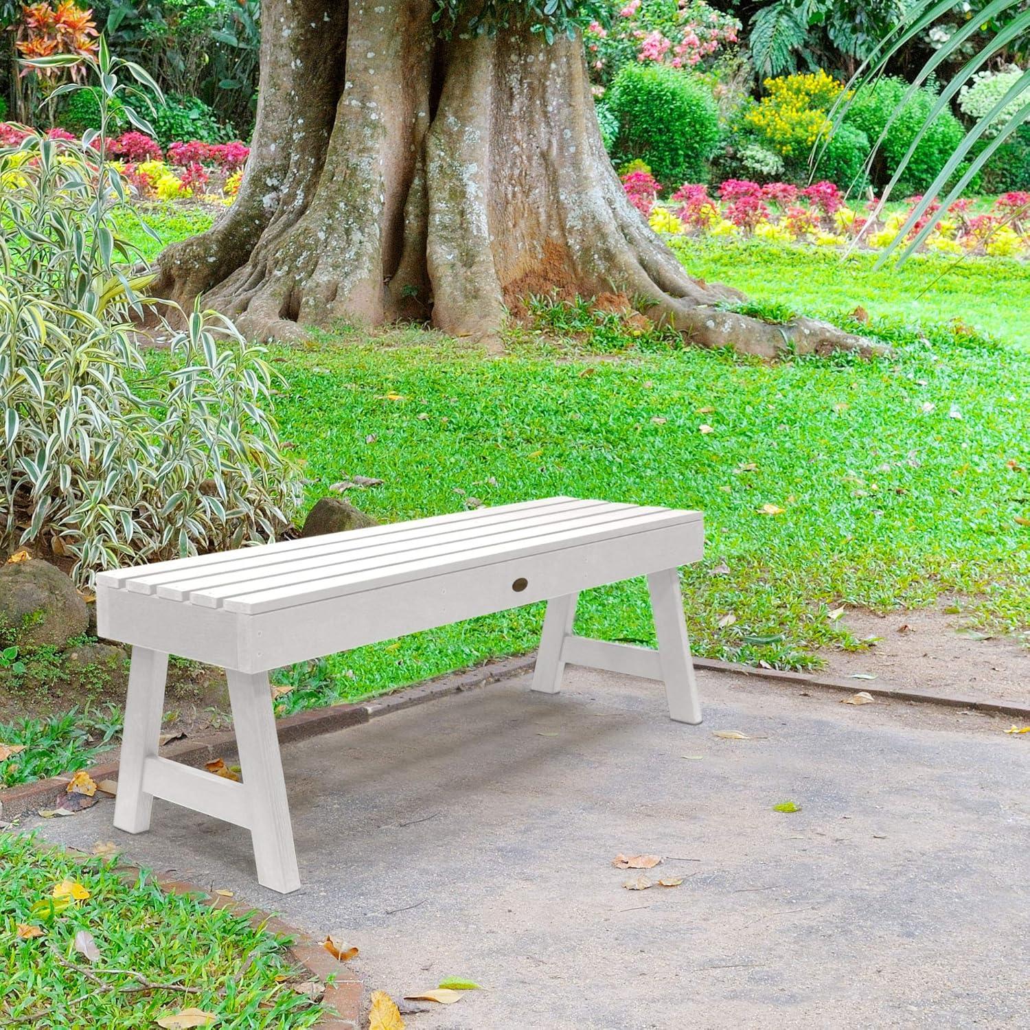 Weatherly Traditional 4ft White Poly Lumber Backless Bench