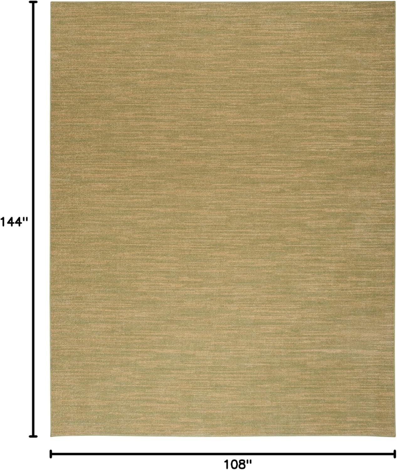 Nourison Essentials Solid Indoor/Outdoor Area Rug Green Gold 9'x12'