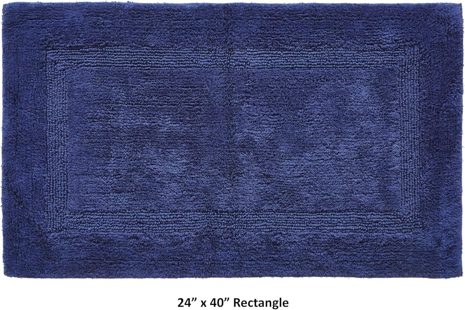 Annerose Collection 100% Cotton Reversible Machine Washable Bath Mats, Super Absorbent Bathroom Rugs