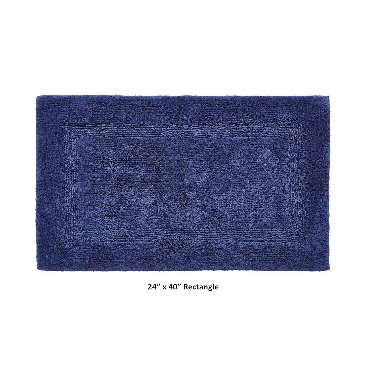 Annerose Collection 100% Cotton Reversible Machine Washable Bath Mats, Super Absorbent Bathroom Rugs