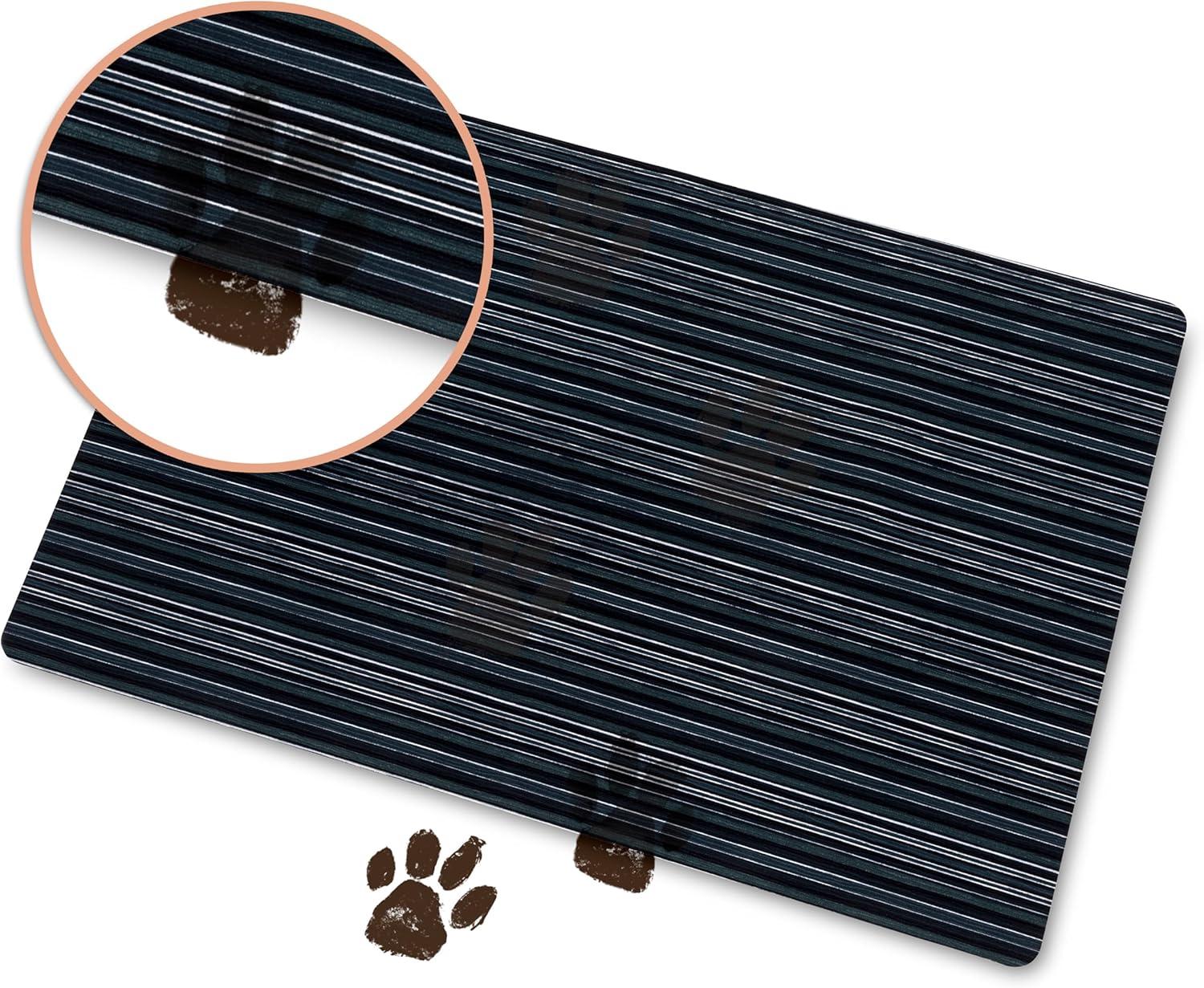 SoHome Smooth Step Striped Machine Washable Low Profile Stain Resistant Non-Slip Versatile Utility Kitchen Mat