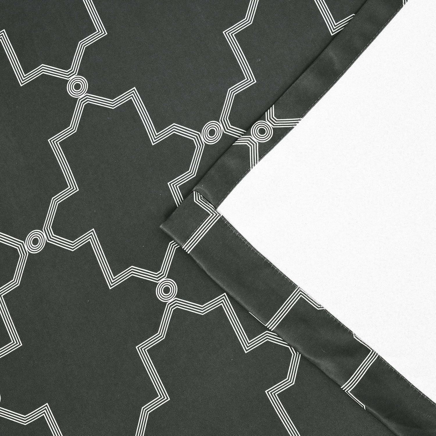 Superior Trellis Blackout Curtains, Rod Pocket, Set of 2, 42" x 63", Charcoal