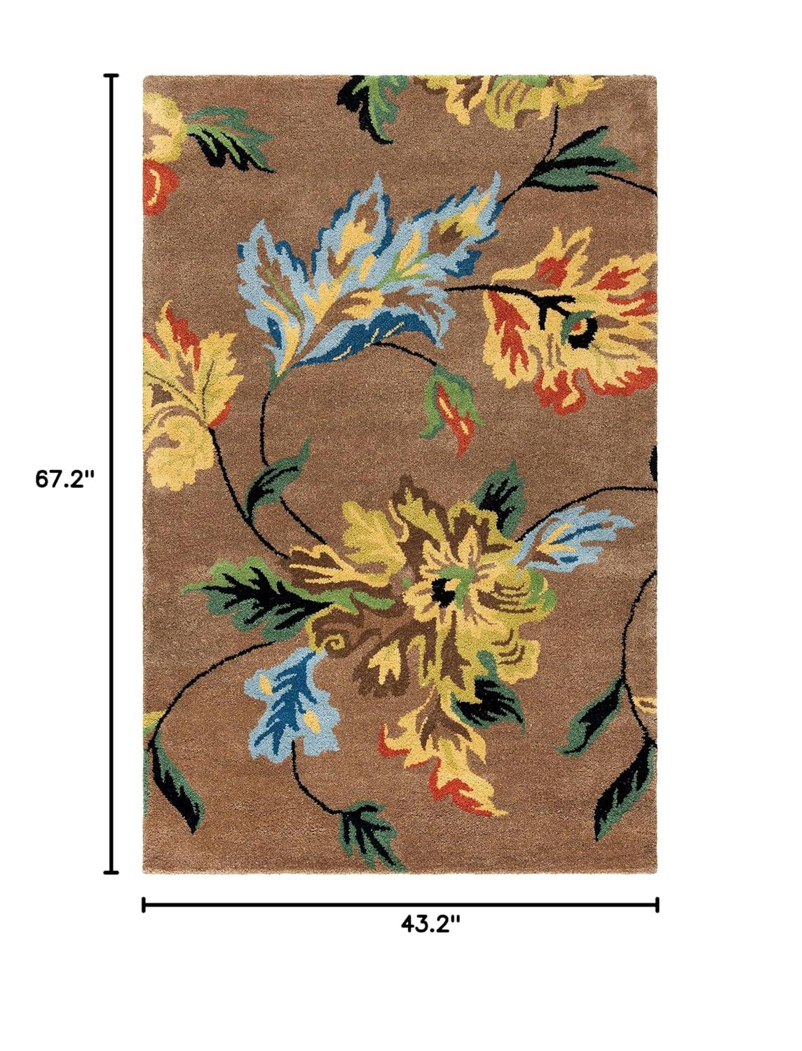 SAFAVIEH Soho Colin Floral Wool Area Rug, Brown/Multi, 3'6" x 5'6"