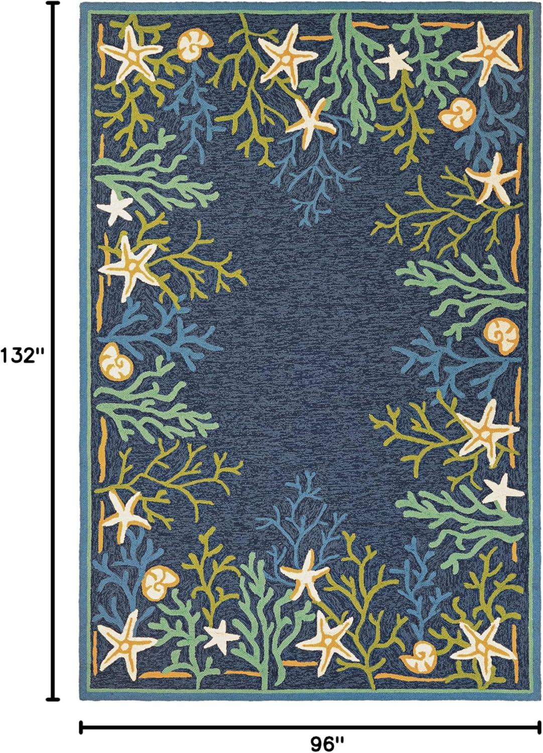 Couristan Outdoor Escape Sea Water Indoor / Outdoor Area Rug, Ocean Blue-Aqua, 3'6" x 5'6"
