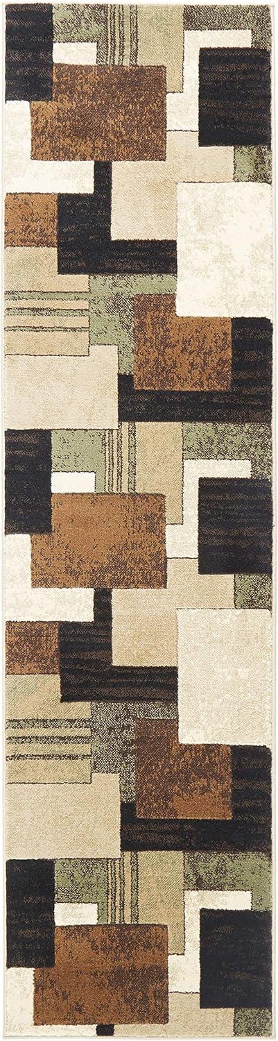 Elegant Beige Geometric Handmade Tufted Runner Rug, 22x6 in