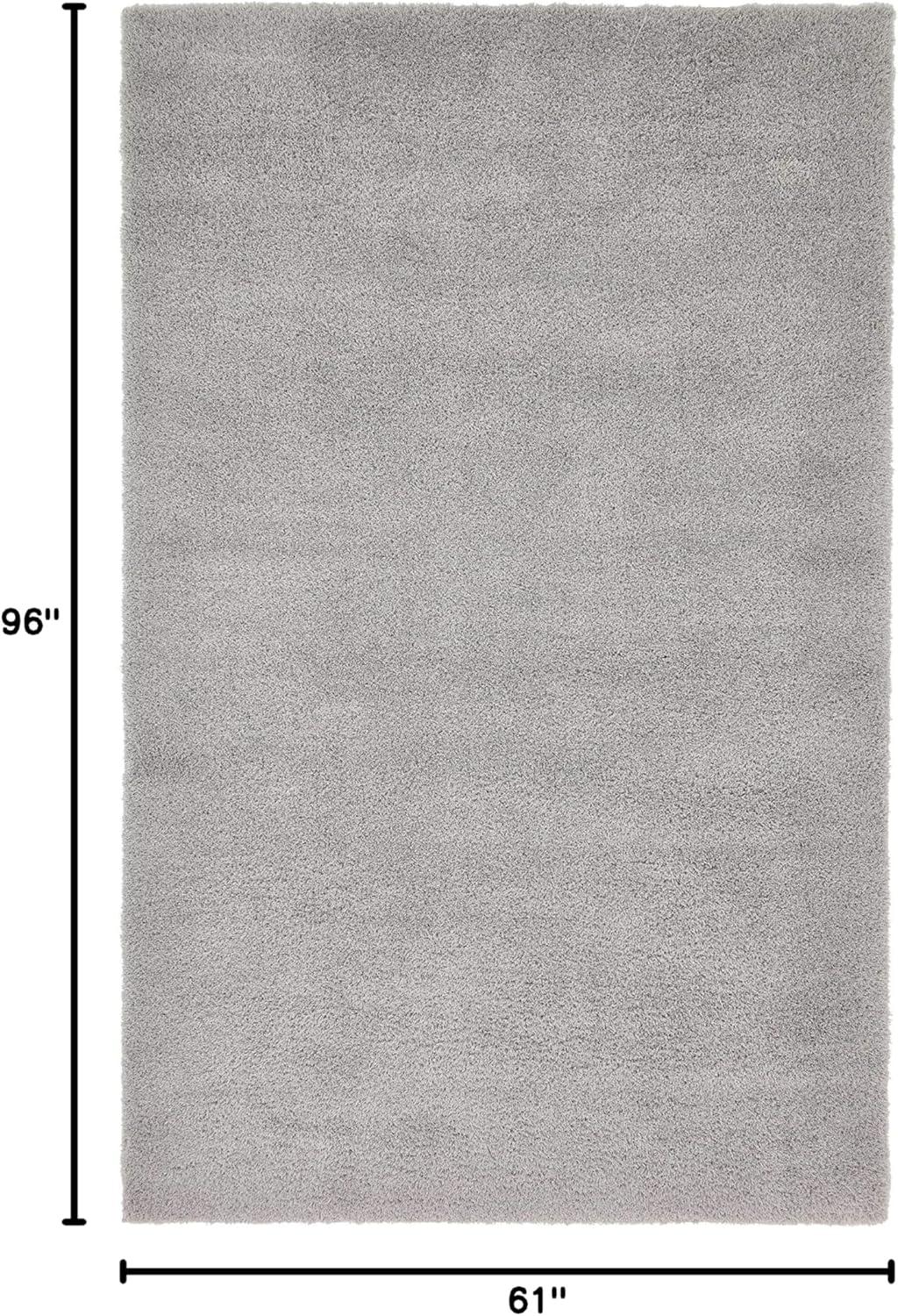 Unique Loom Studio Solid Shag Collection Area Rug - Sky (5' 1" x 8' Rectangle Light Gray/Gray)