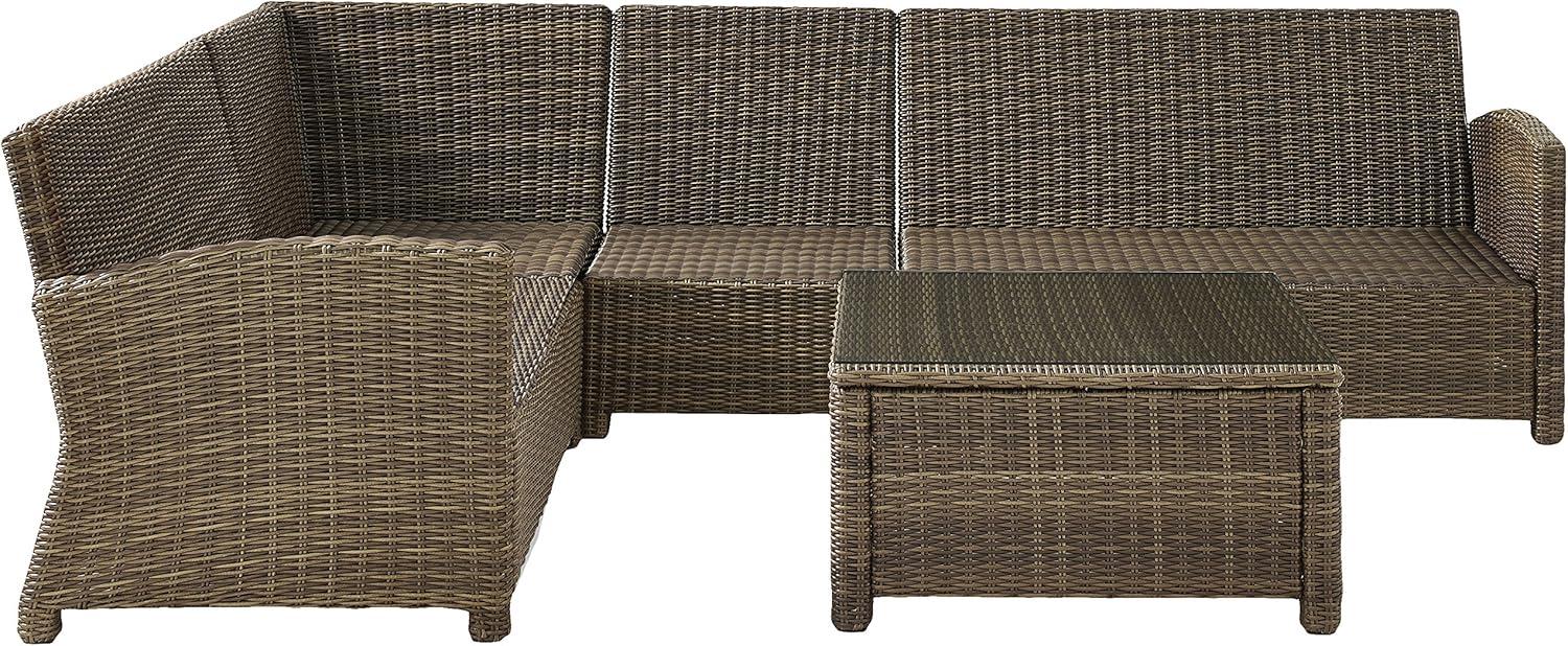 Crosley Furniture Bradenton 5 PC Fabric Patio Sectional Set in Weathered Sand