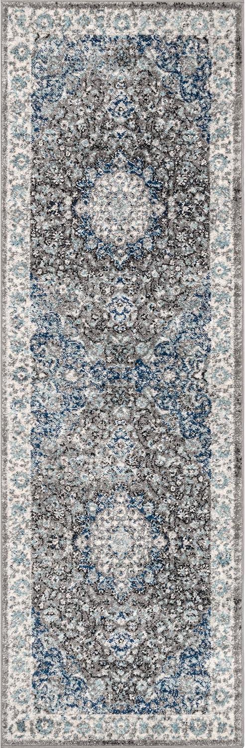 Verona Dark Gray Vintage Persian 8' Runner Rug