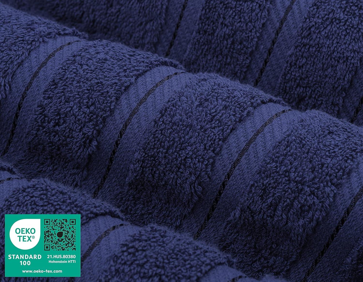 American Soft Linen Luxury 35x70 Jumbo Large Bath Towel, 100% Cotton Turkish Bath Towel Sheet, Navy Blue