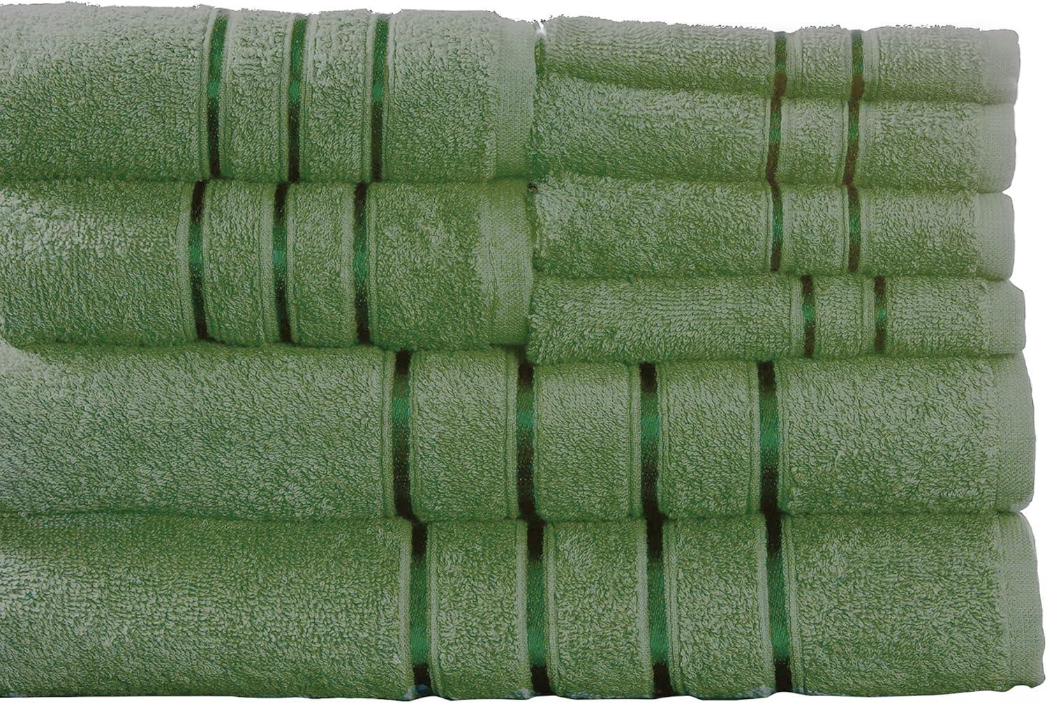 Green Egyptian Cotton 8-Piece Plush Bath Towel Set