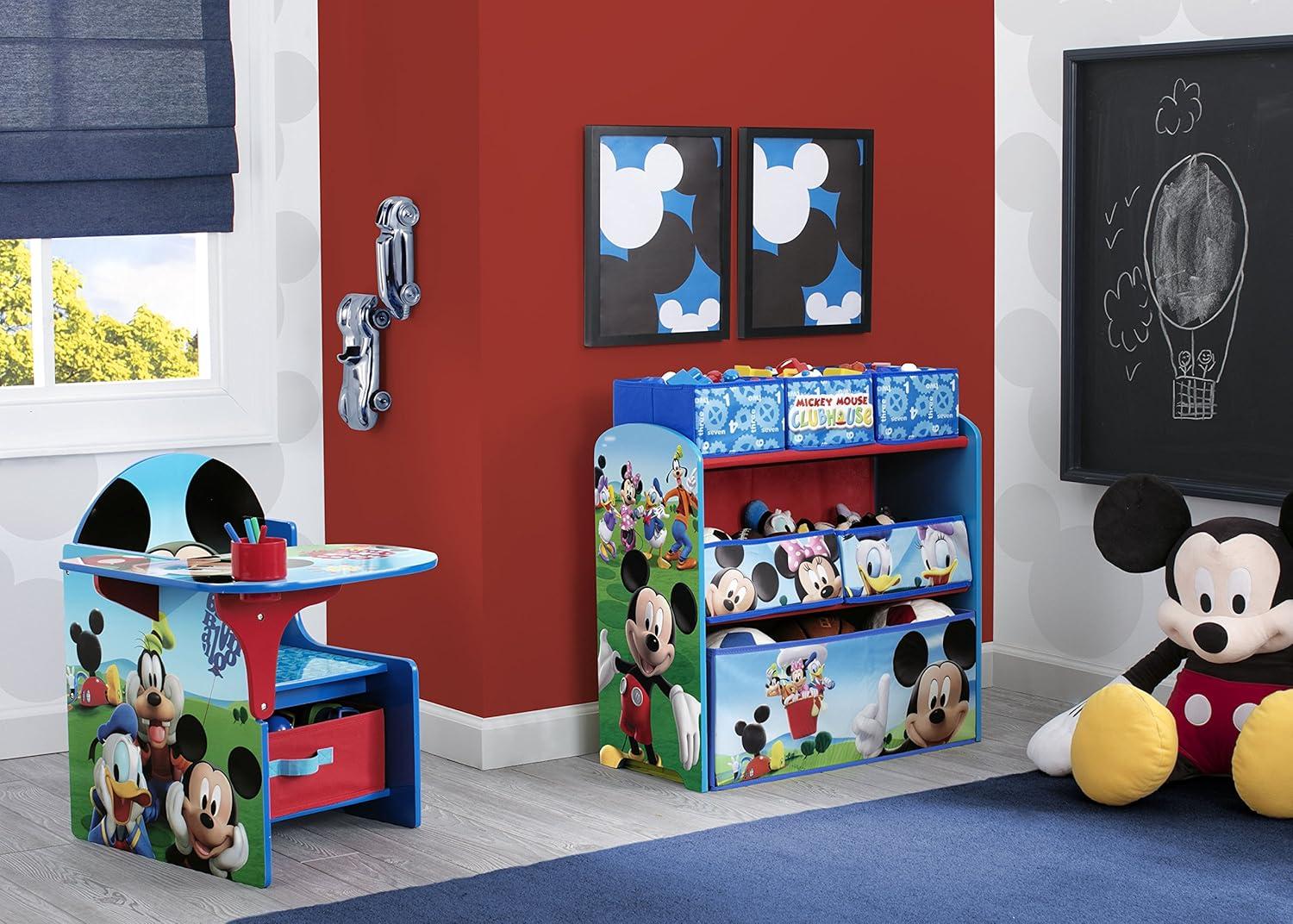 Mickey Mouse Inspired Blue Study Desk & Chair Set with Cup Holder