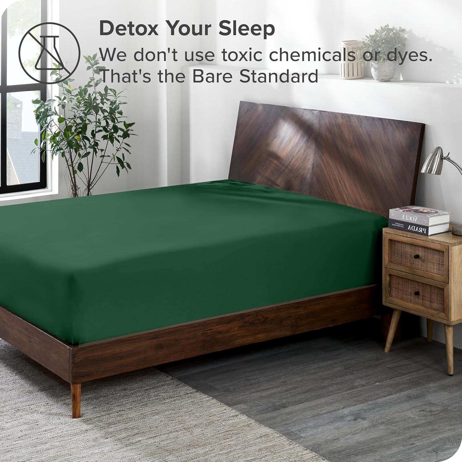 Bare Home Organic 100% Cotton Jersey Knit Fitted Sheet