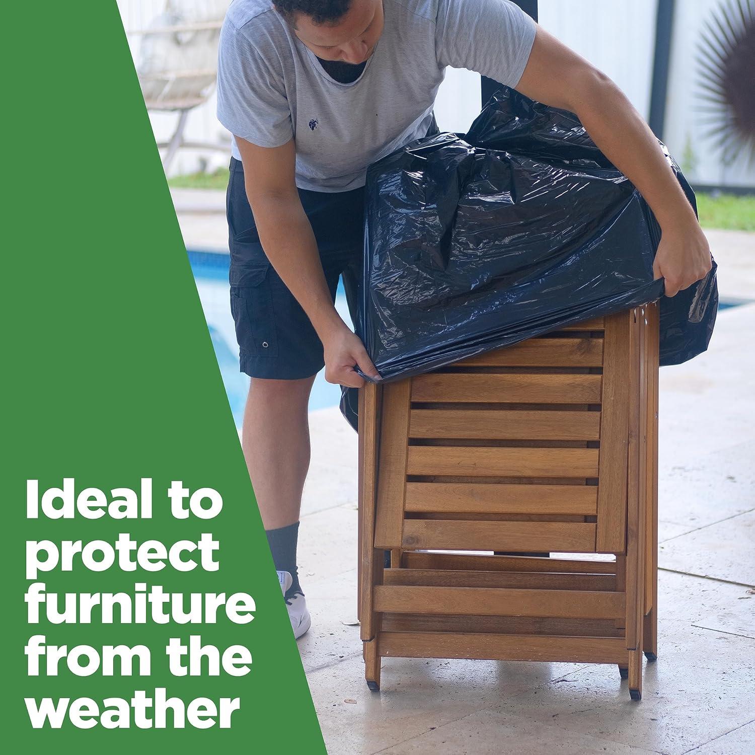 ToughBag 95-96 Gallon Trash Bags (25 Count) Heavy-Duty Trash Can Liners, 1.2 Mil Thick, 61x68" - Made In USA