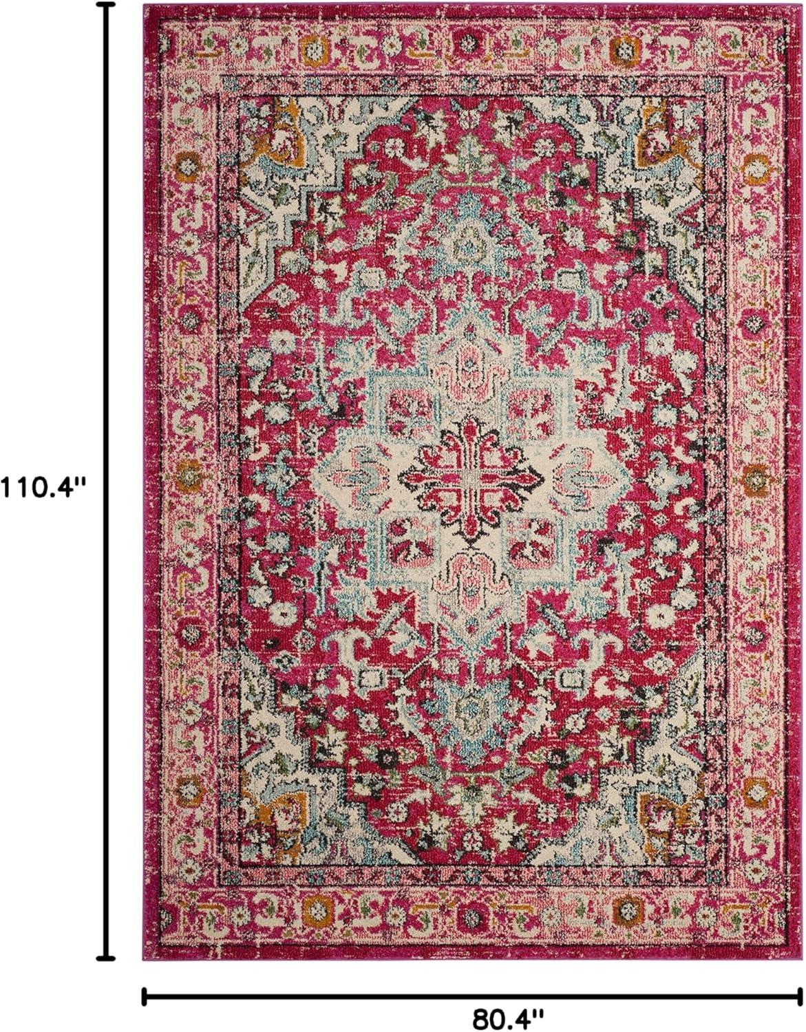 SAFAVIEH Monaco Axel Transitional Area Rug, Fuchsia/Light Blue, 6'7" x 9'2"