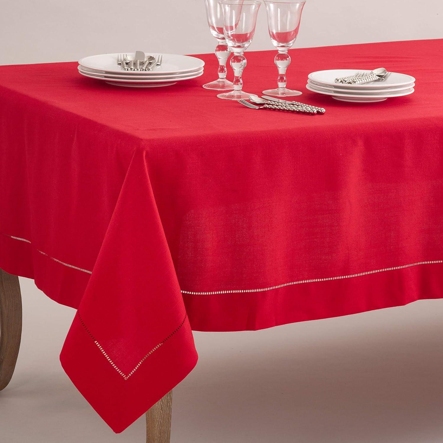 Hemstitch Border Design Tablecloth - Saro Lifestyle