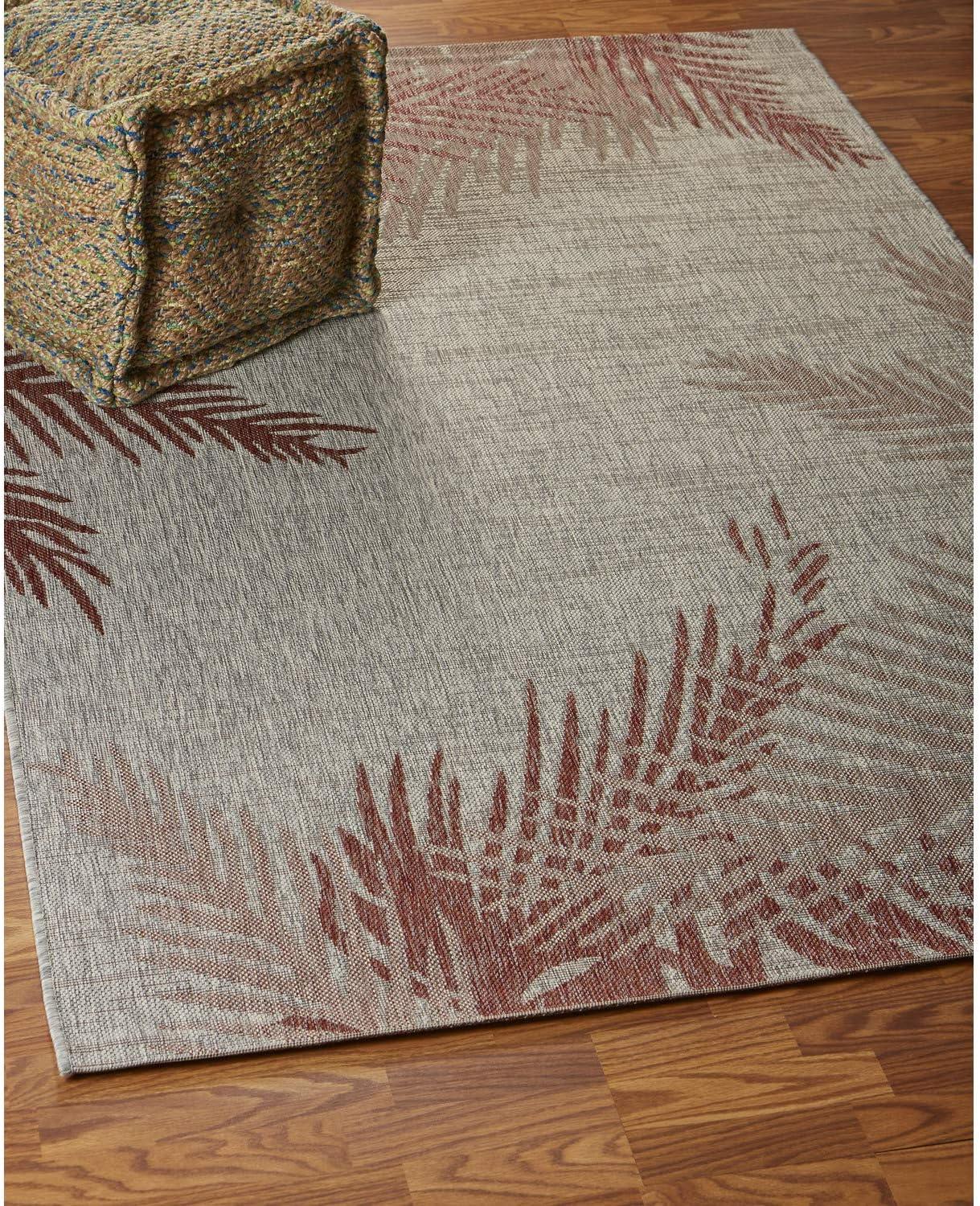 Ox Bay Carmindy 5' x 7' Red Tropical Palms Indoor/Outdoor Area Rug