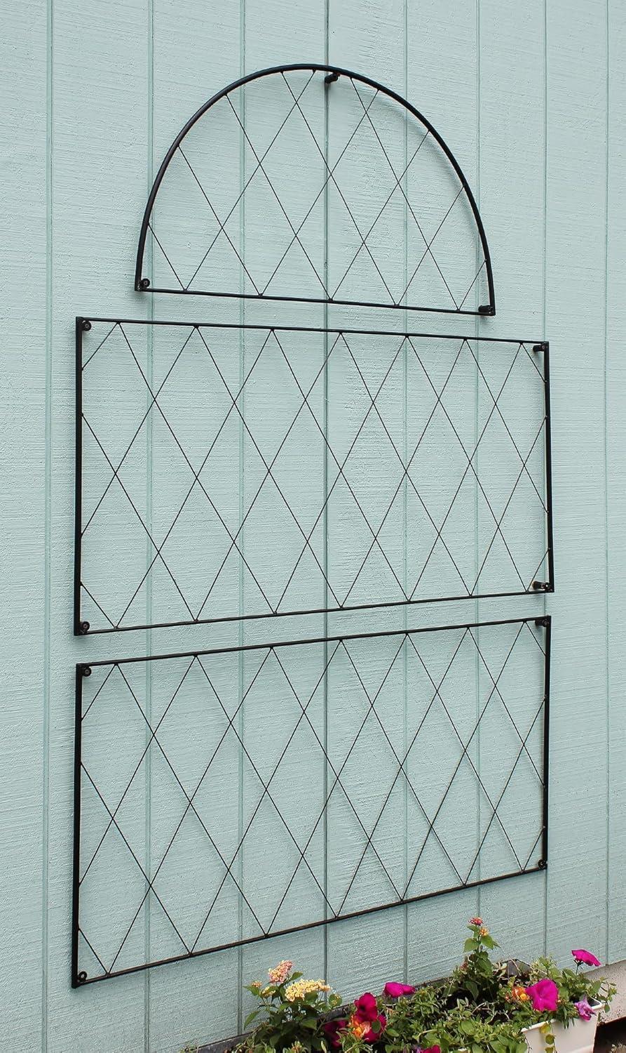 Graphite Wrought Iron Wall-Mounted Trellis Extension