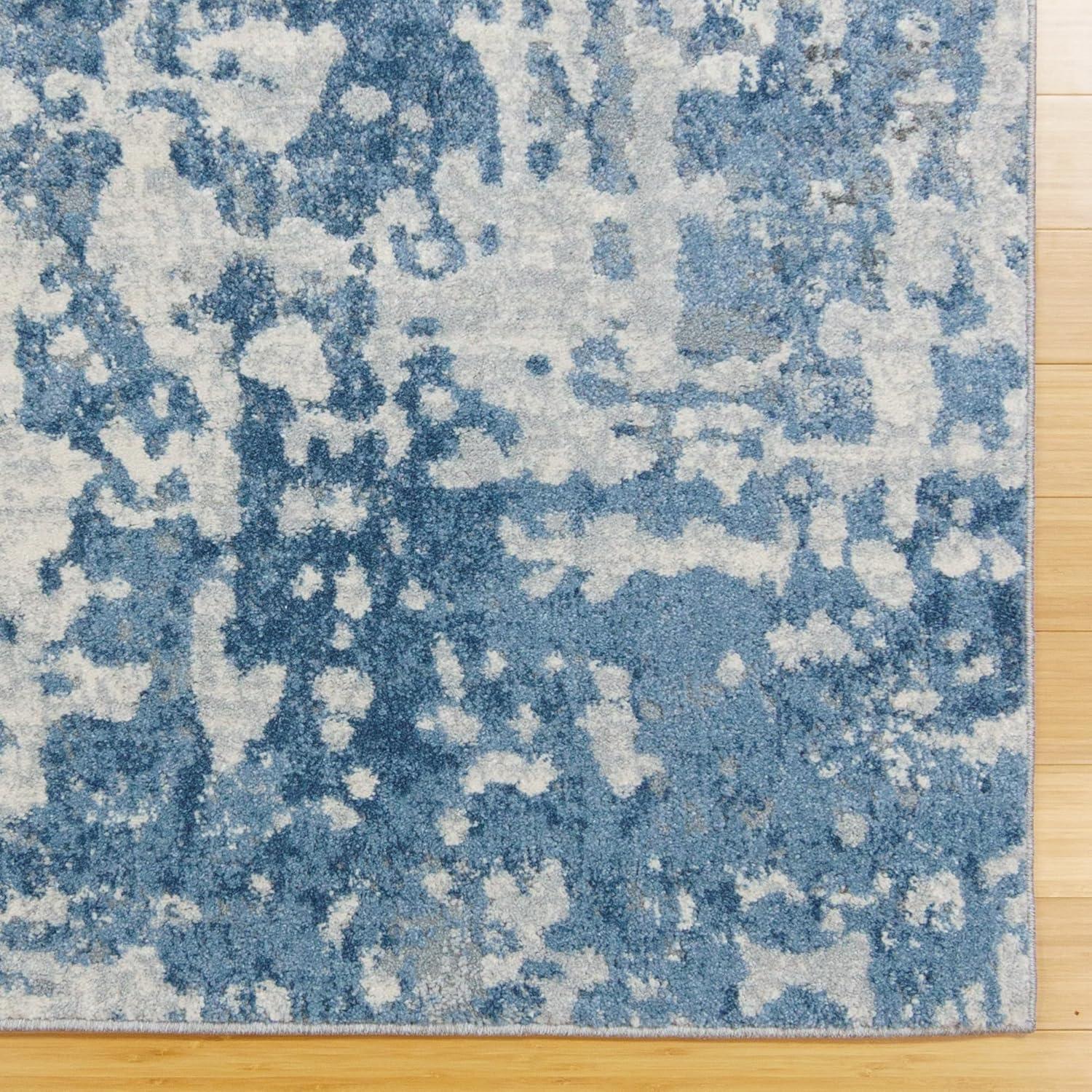 Sorrento Blue Abstract Synthetic 5' x 7' Area Rug