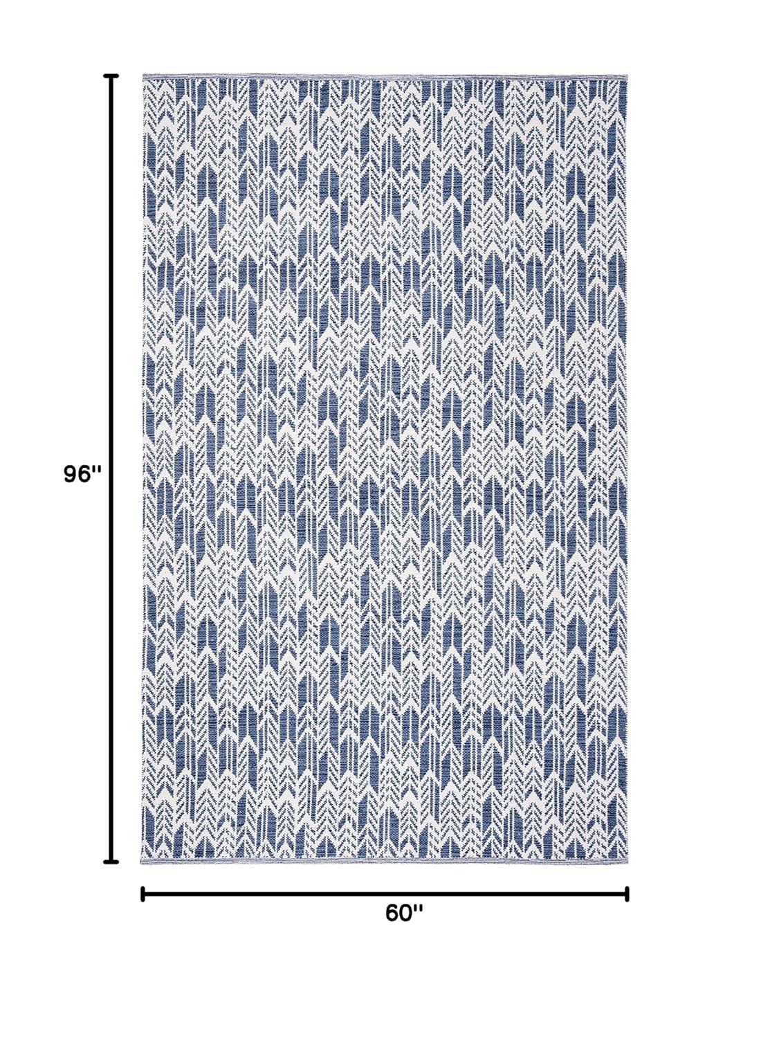 Montauk MTK609 Hand Woven Indoor Area Rug - Navy/Ivory - 5'x8' - Safavieh