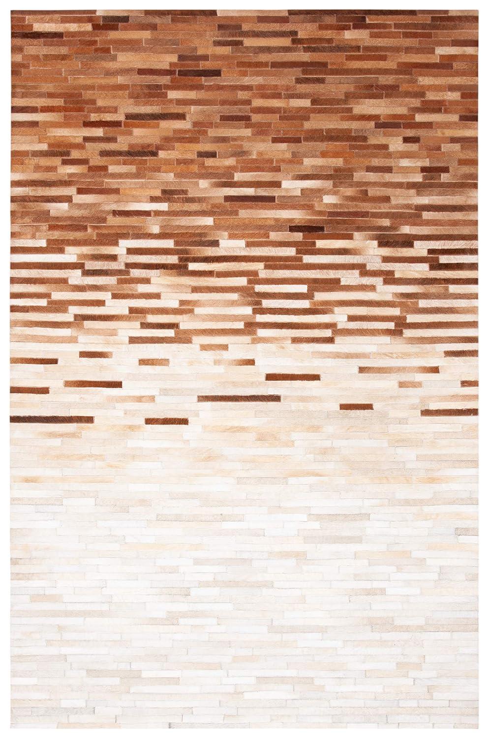 Studio Leather STL805 Hand Woven Indoor Accent Rug - Ivory/Brown - 3'x5' - Safavieh