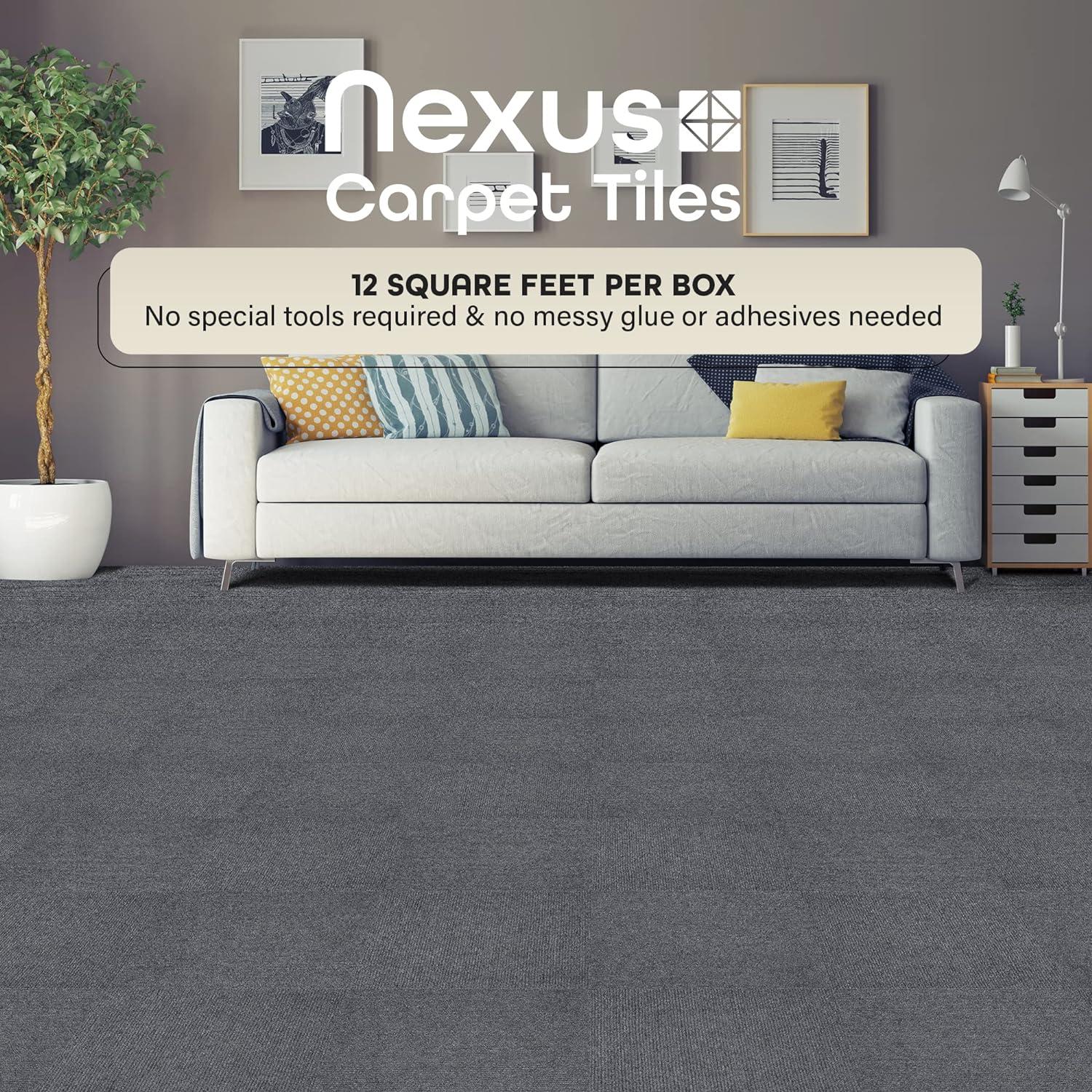 Achim Importing Co Nexus 12'' W x 12'' L Level Loop Adhesive, Peel & Stick Polyester Carpet Tile