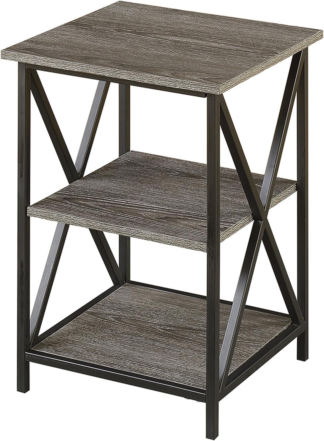 Tucson 3 Tier End Table, Weathered Gray