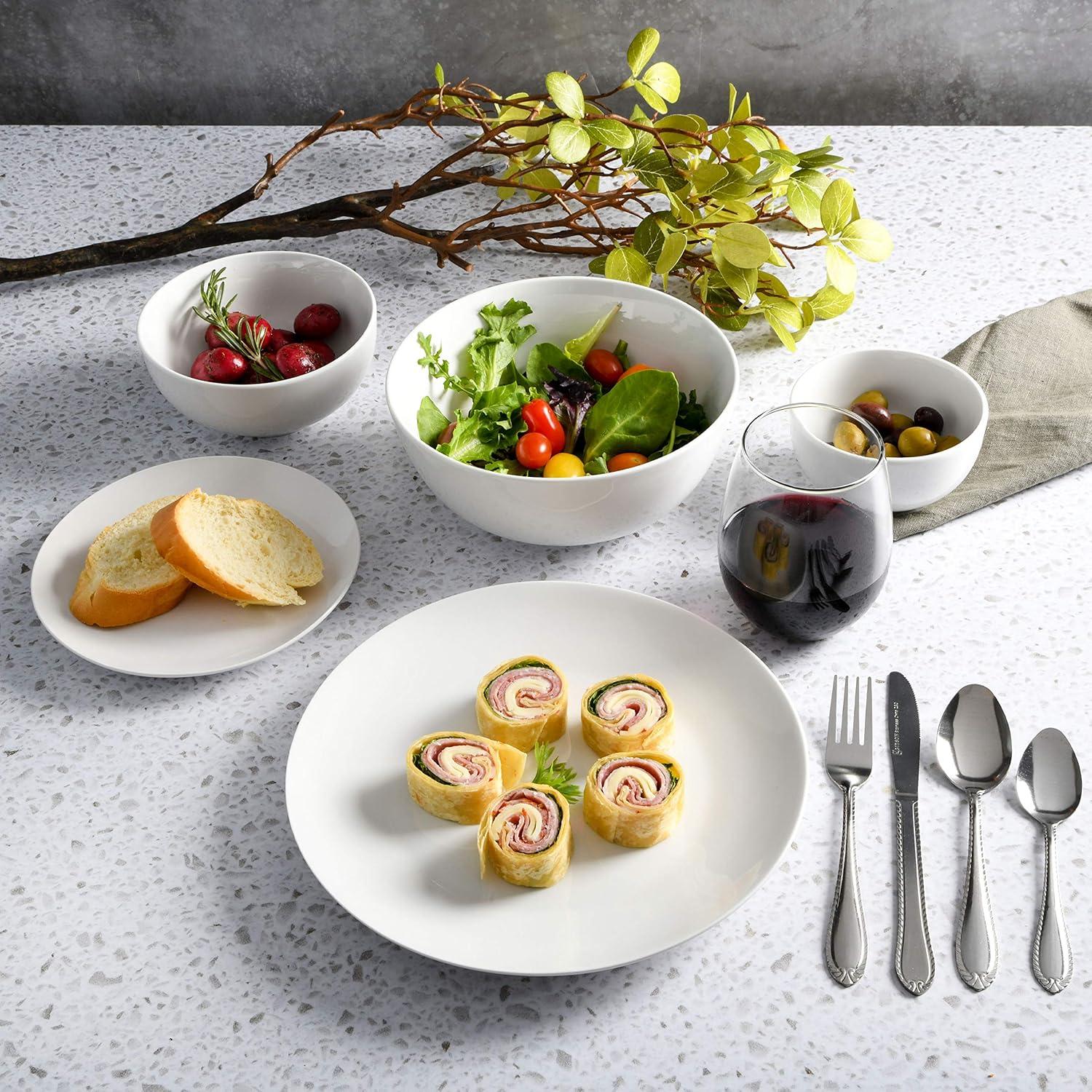 Gibson Home Gibson Home All U Need 60 Piece Plates Bowls Glassware Forks Spoons and Knives Dinnerware Set for 6