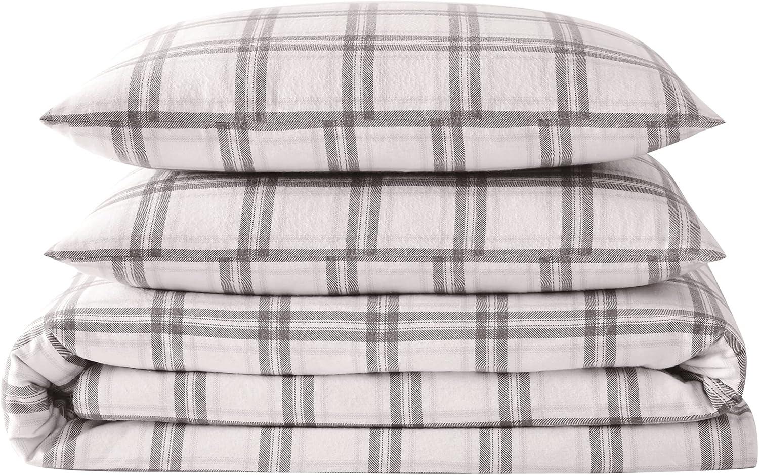 Plaid Flannel Duvet Set - London Fog