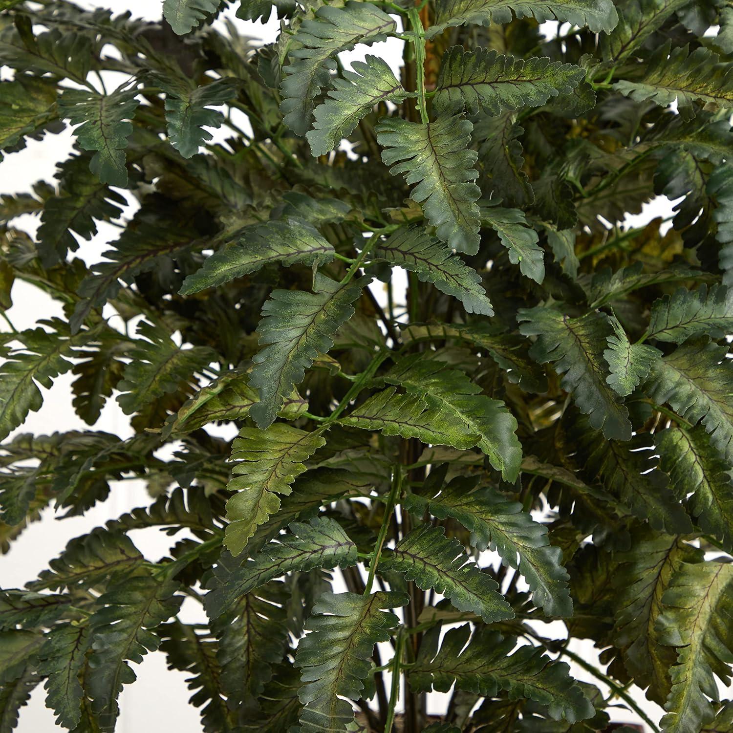 Nearly Natural 32-in Bracken Fern in Wooden Planter