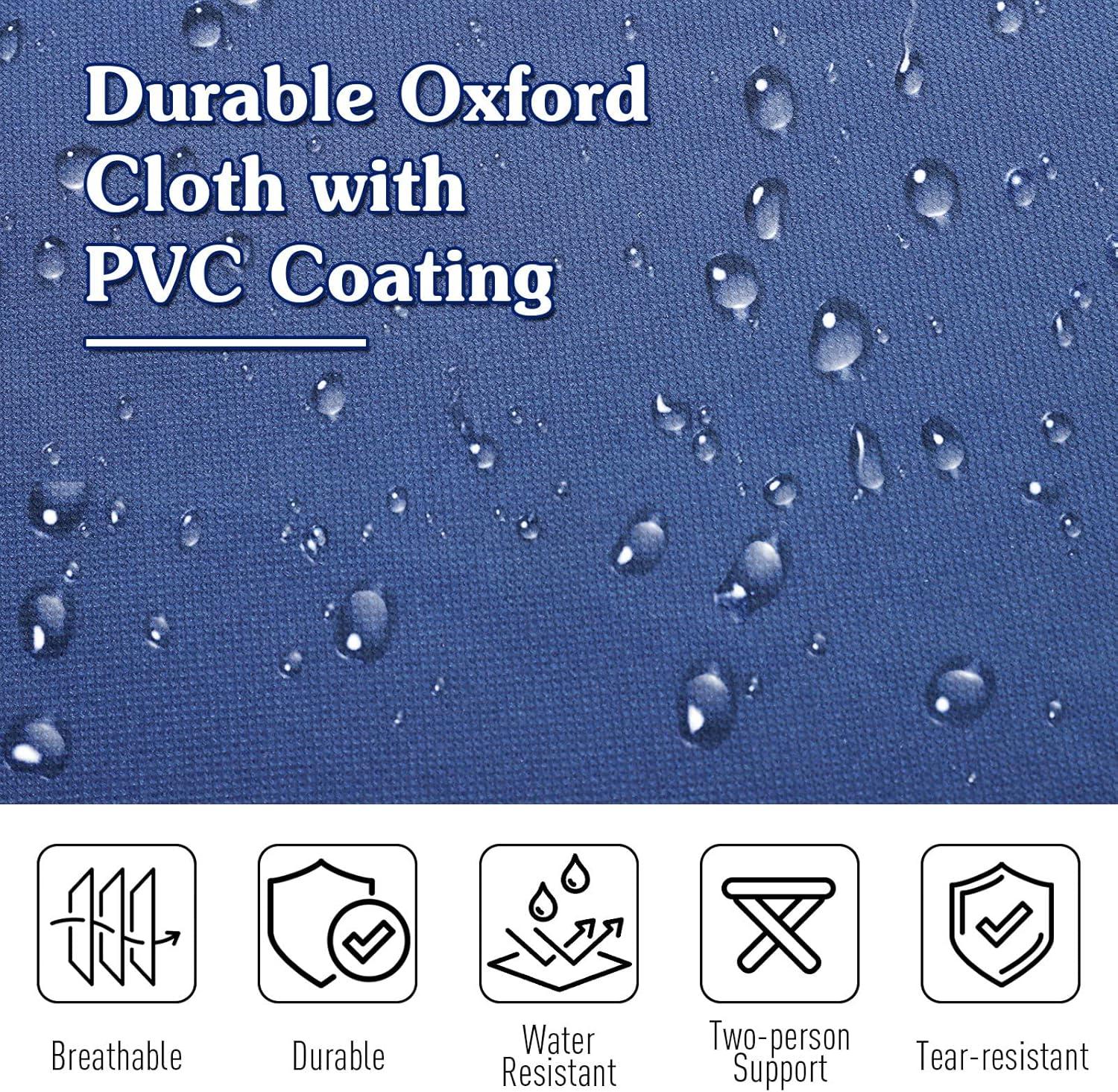 Outsunny Folding Camping Cot for Adults with Carry Bags, Side Pockets, Outdoor Portable Sleeping Bed for Travel Camp Vocation, Blue