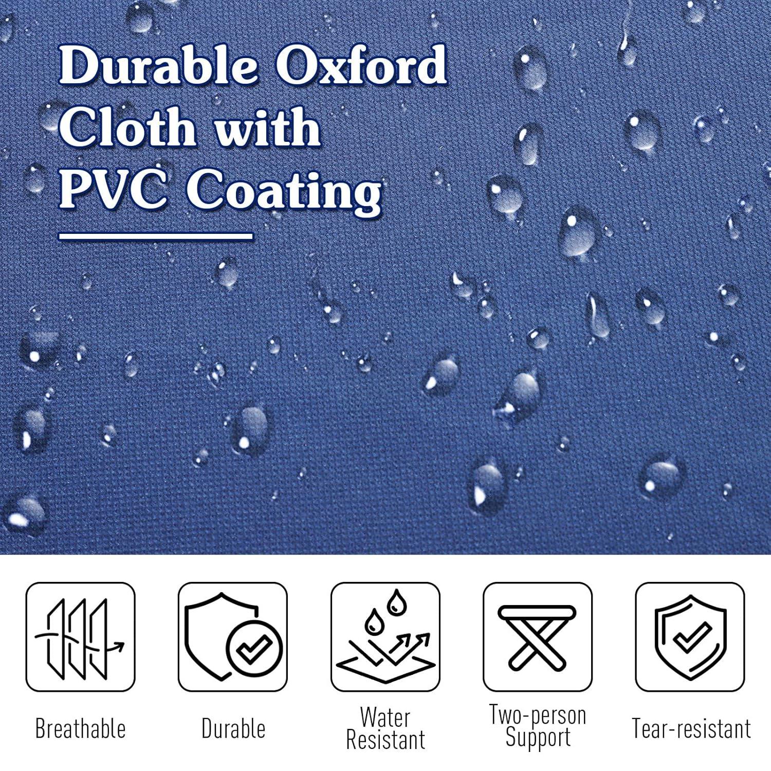 Outsunny Folding Camping Cot for Adults with Carry Bags, Side Pockets, Outdoor Portable Sleeping Bed for Travel Camp Vocation, Blue