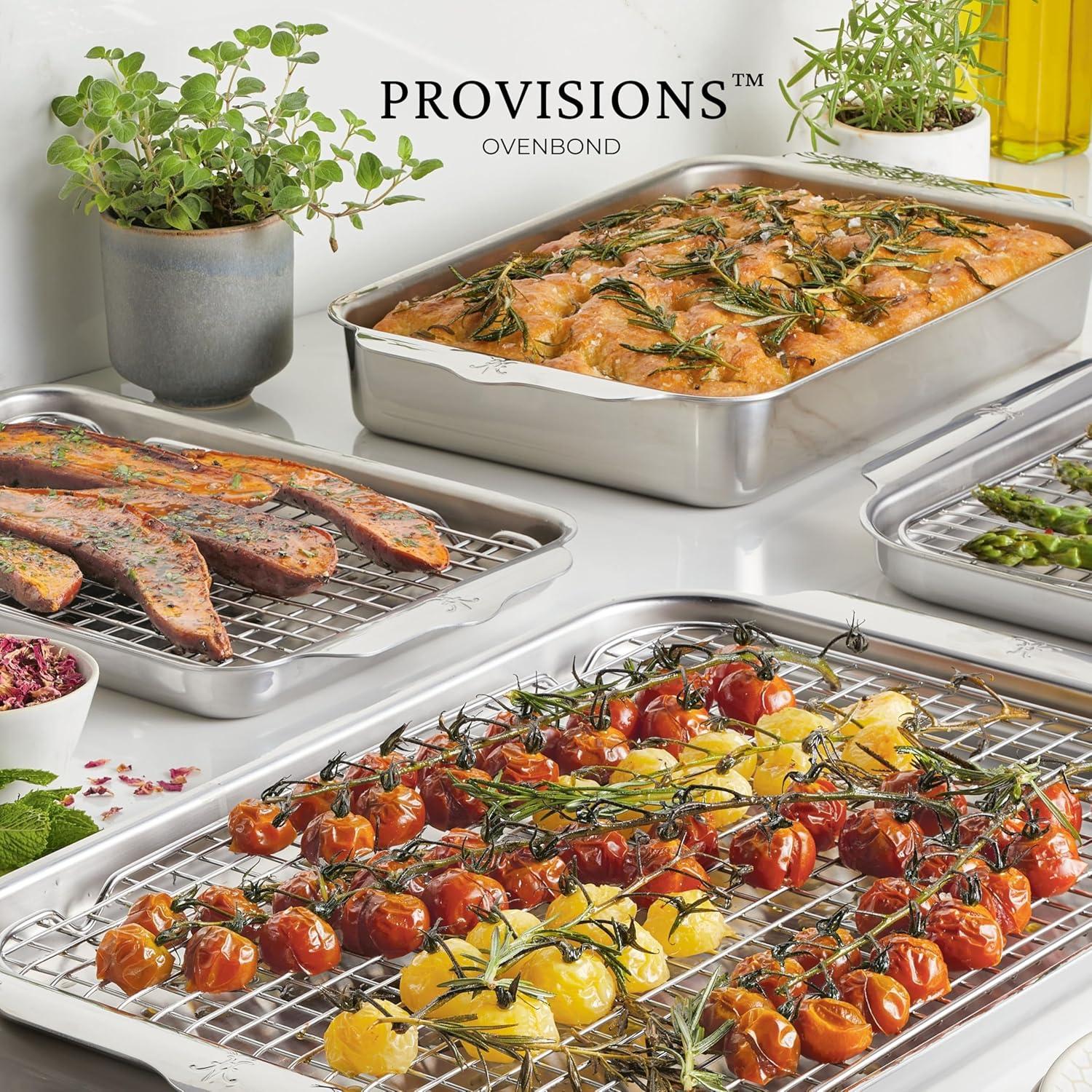 Stainless Steel and Aluminum Baking Sheet Set with Rack