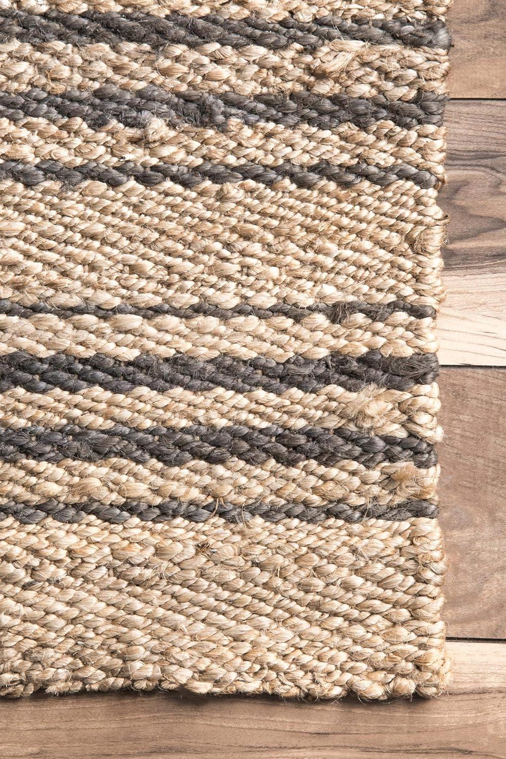 Lauren Liess x Rugs USA Lauren Liess x Rugs USA Natural Sycamore Striped Jute Area Rug