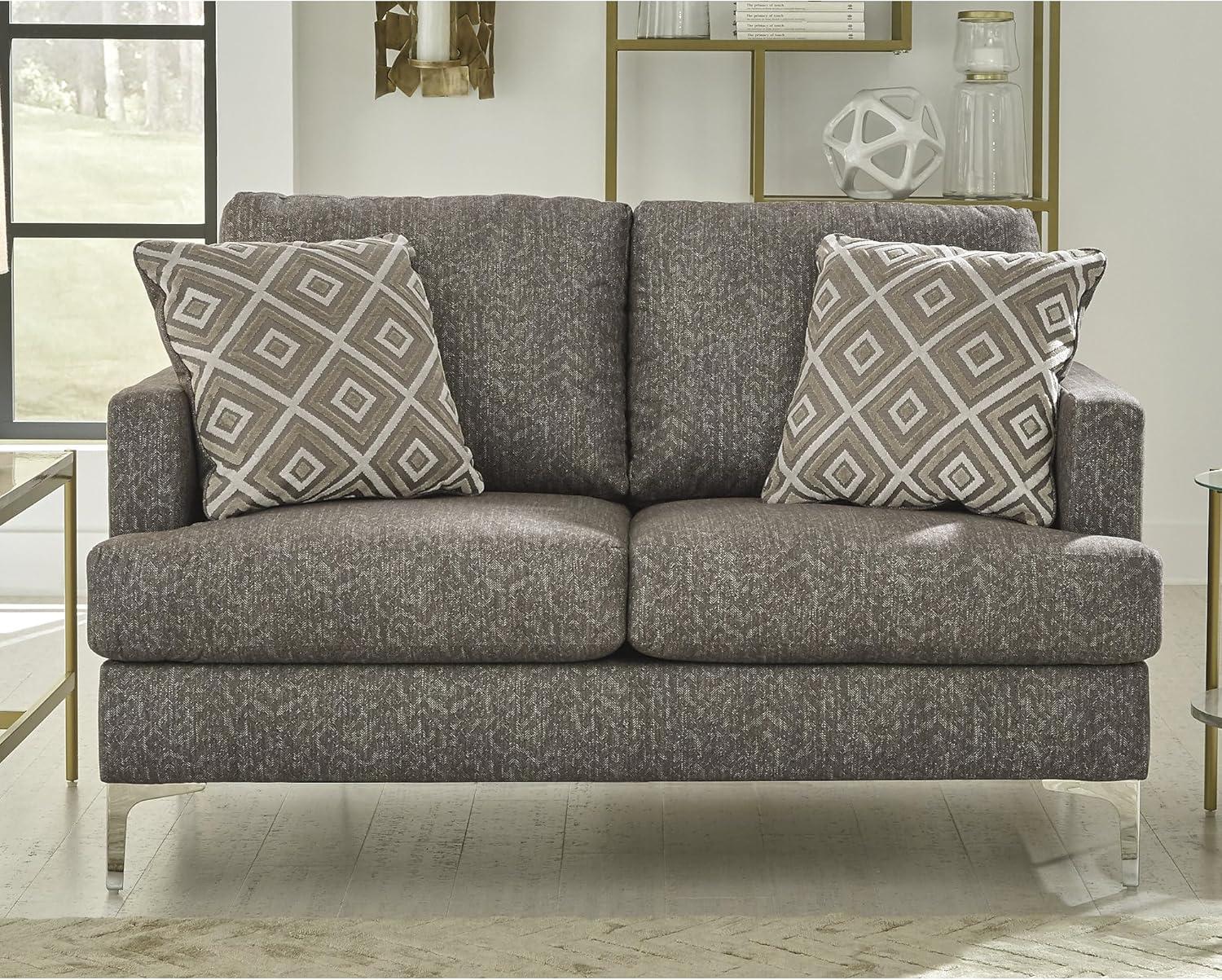Signature Design by Ashley Contemporary Arcola RTA Loveseat Microfiber Java
