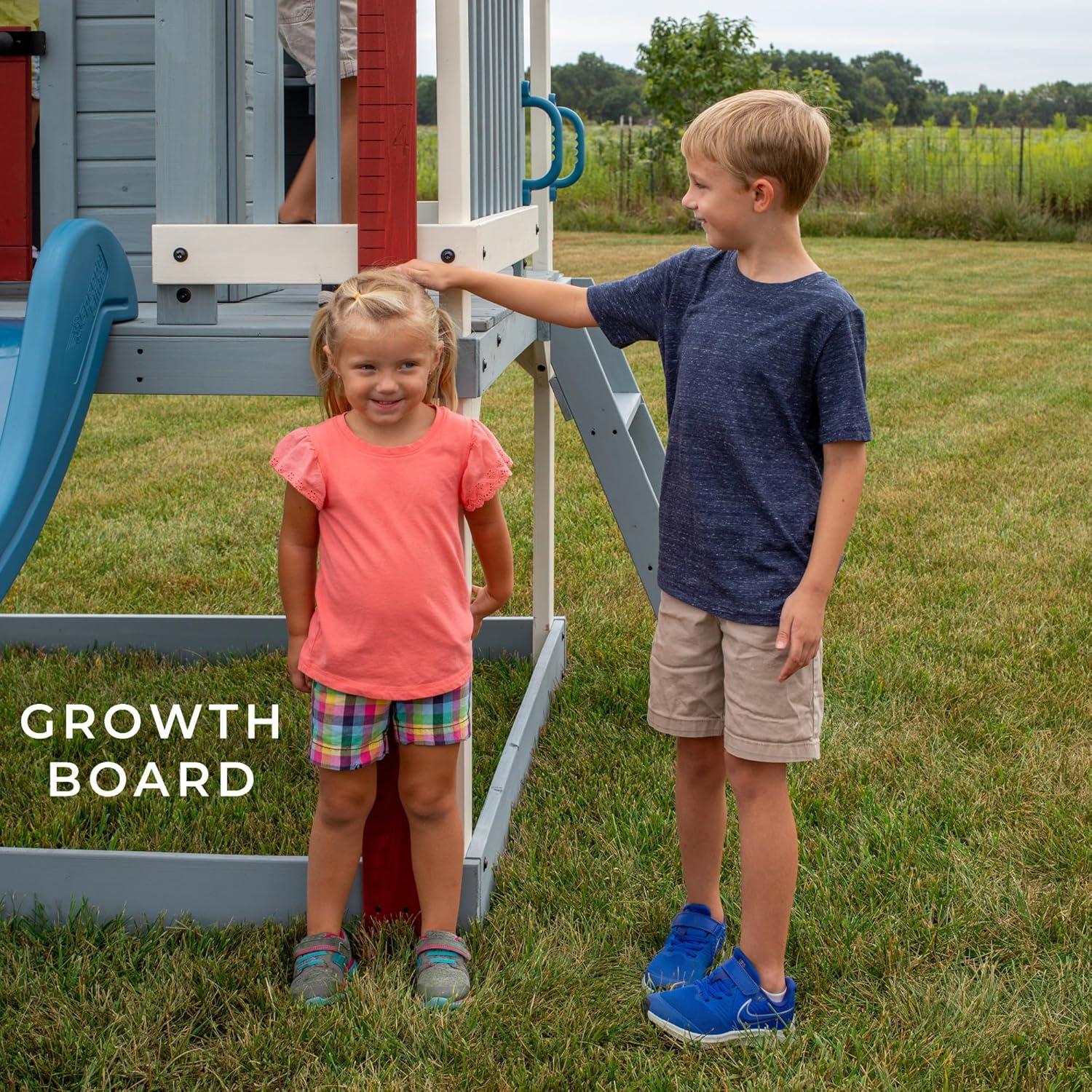 Beacon Heights Elevated Cedar Playhouse with Slide and Ladder