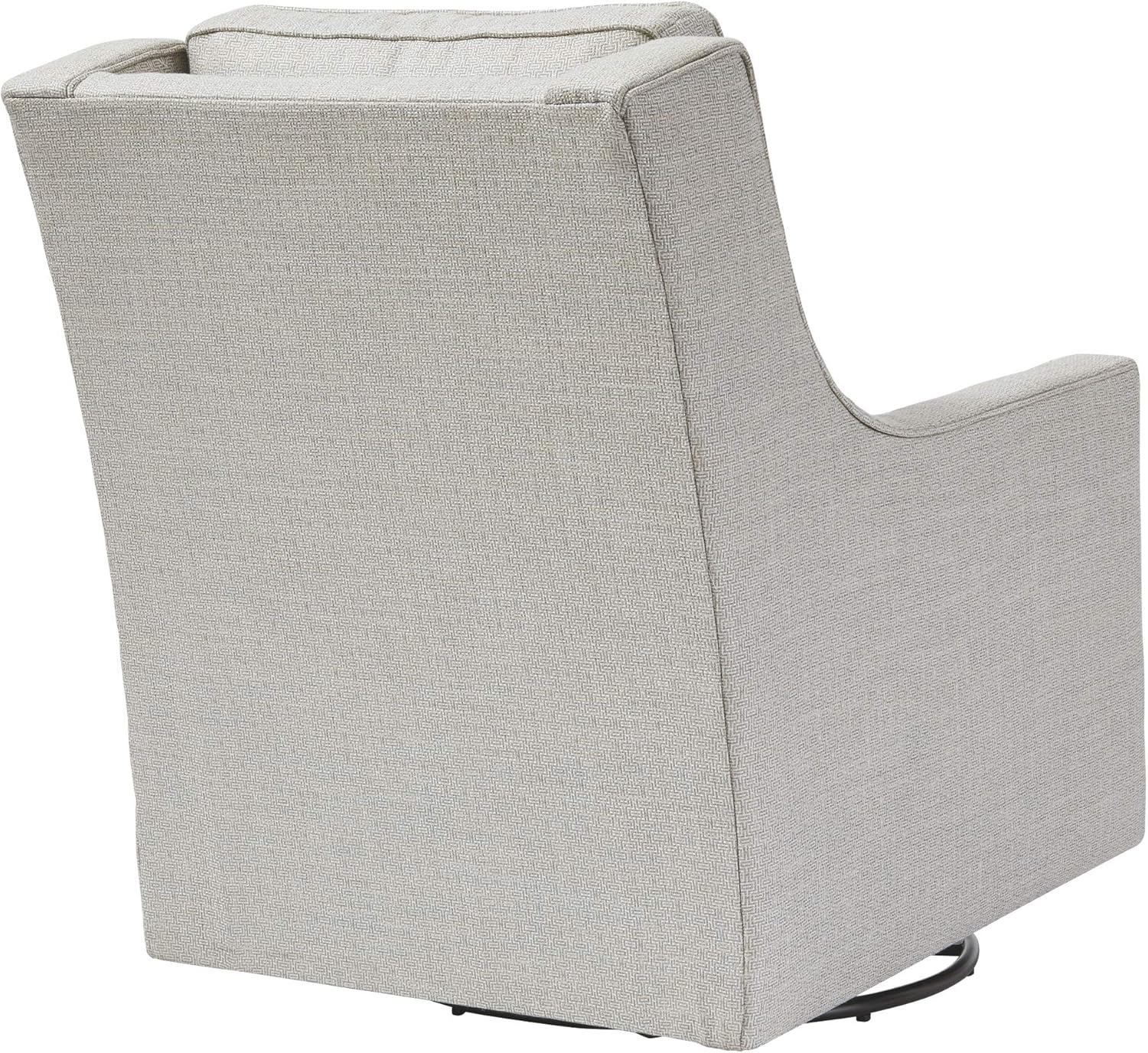 Frost Gray Geometric Microfiber 29.88" Swivel Accent Chair