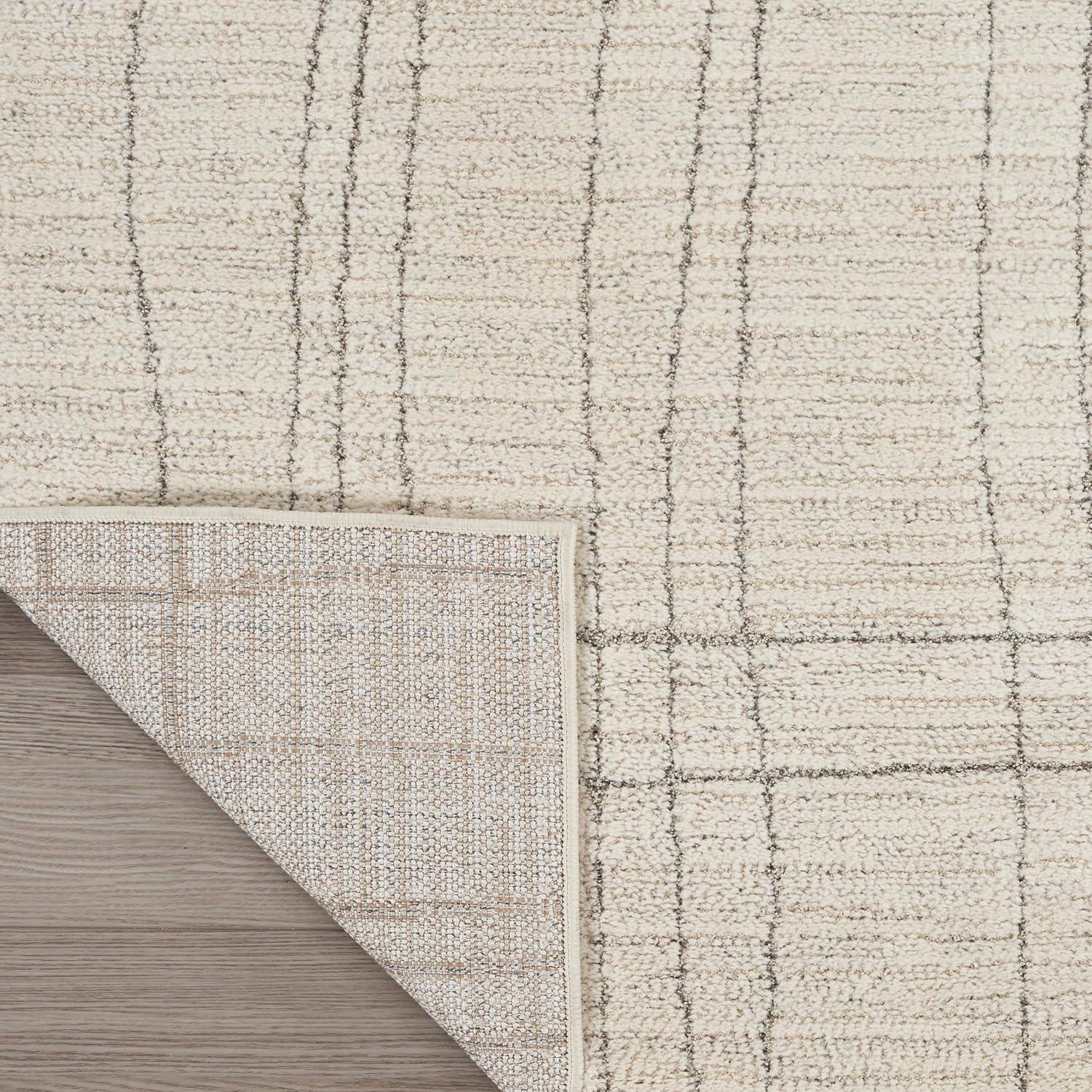 Nourison Santa Cruz Scandinavian Textured Indoor Rug Ivory Grey 3'11" x 5'11"