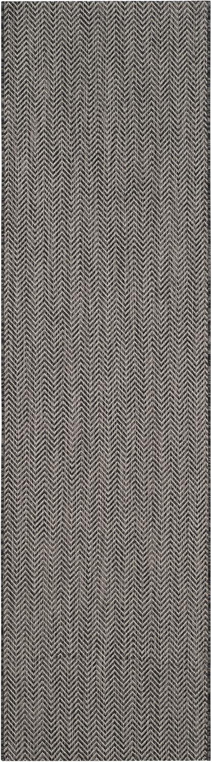 Courtyard CY8022 Power Loomed Indoor and Outdoor Runner Rug - Black/Beige - 2'3"x12' - Safavieh