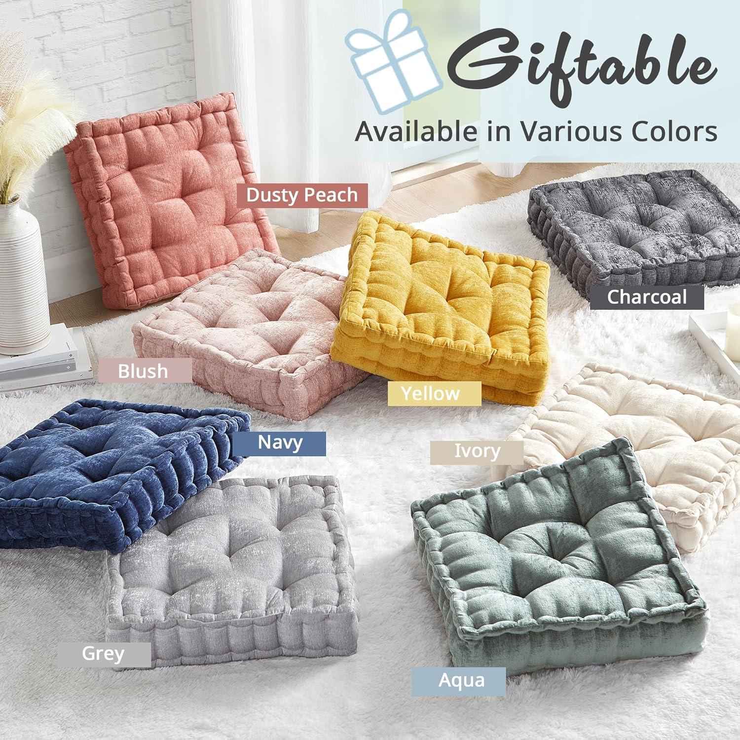 Intelligent Design Azza Poly Chenille Square Floor Pillow Cushion