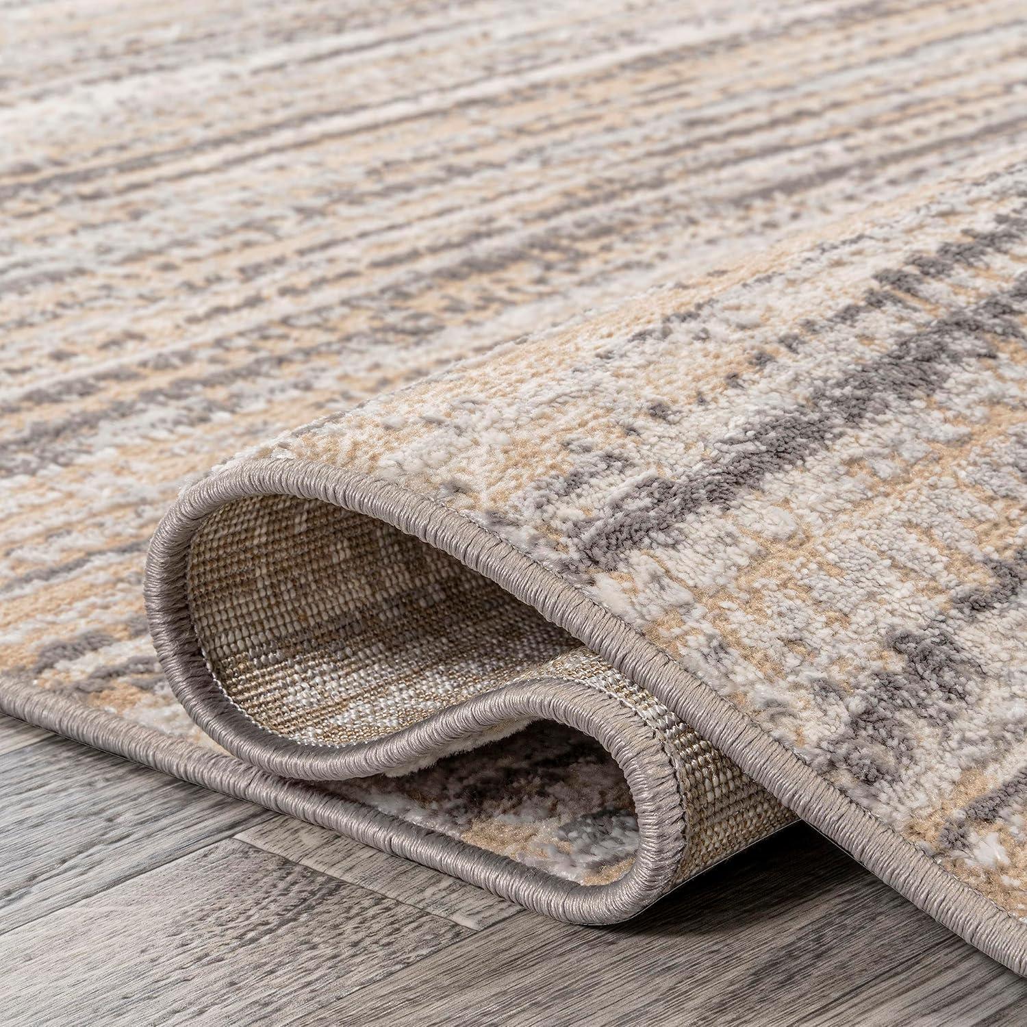 JONATHAN Y Loom Modern Strie'  Beige/Gray 3 ft. x 5 ft. Area Rug