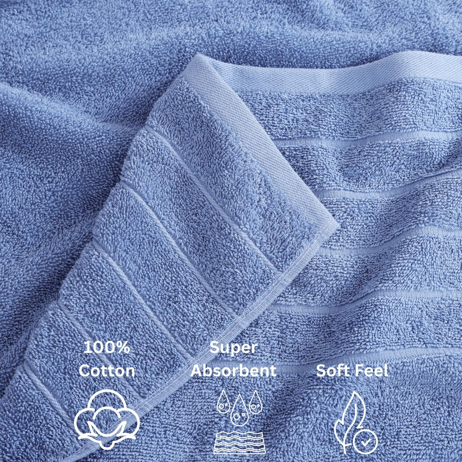 Cerulean Blue 8-Piece Cotton Towel Set